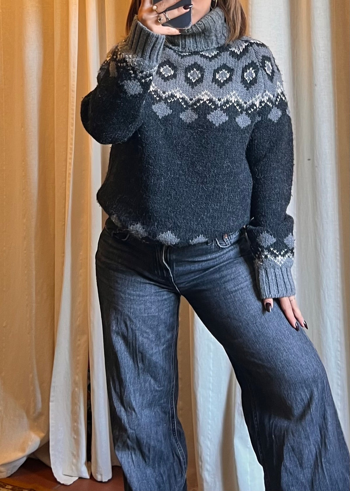 Maglione Dolce & Gabbana D&G a Collo Alto - Motivo Jacquard / Nordico