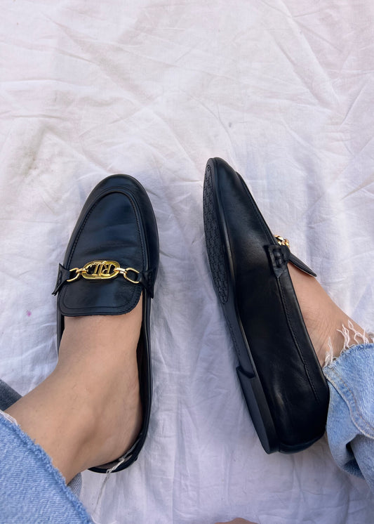Mocassini Lauren Ralph Lauren in Pelle Nera – TG 38.5