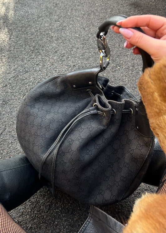 Secchiello gucci in monogram denim