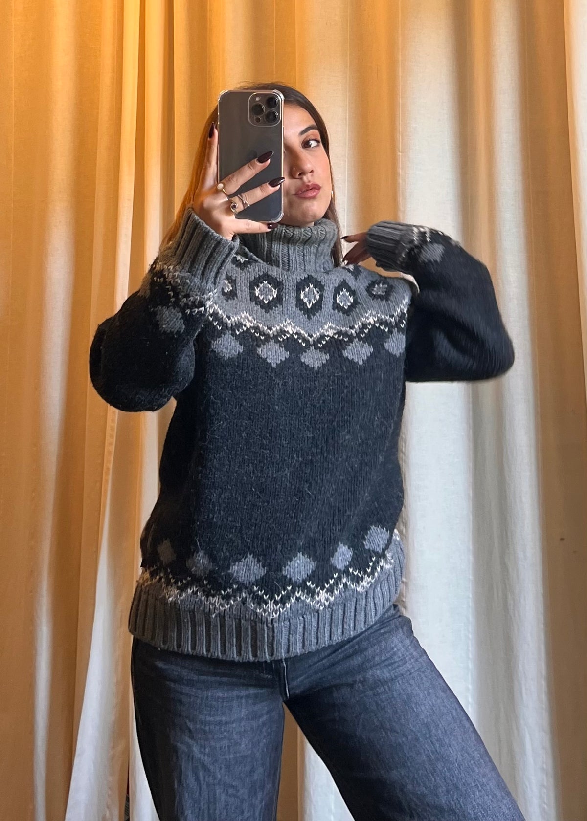 Maglione Dolce & Gabbana D&G a Collo Alto - Motivo Jacquard / Nordico