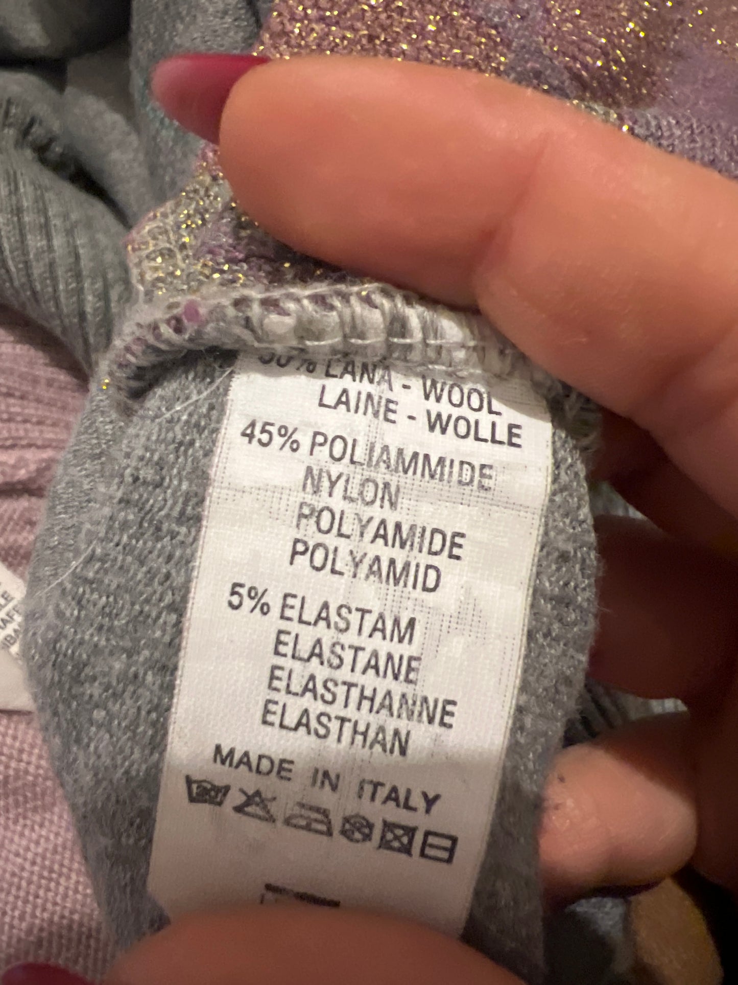 Maglione in lana  a rombi multicolor