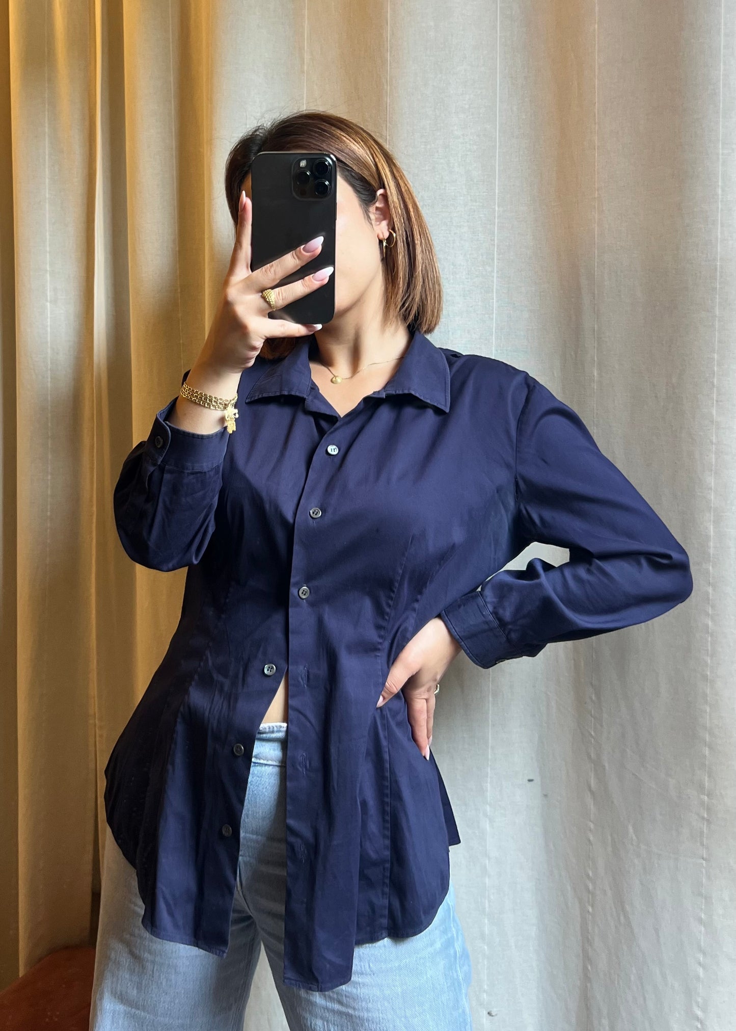 Camicia Prada in Cotone Stretch – Blu Notte