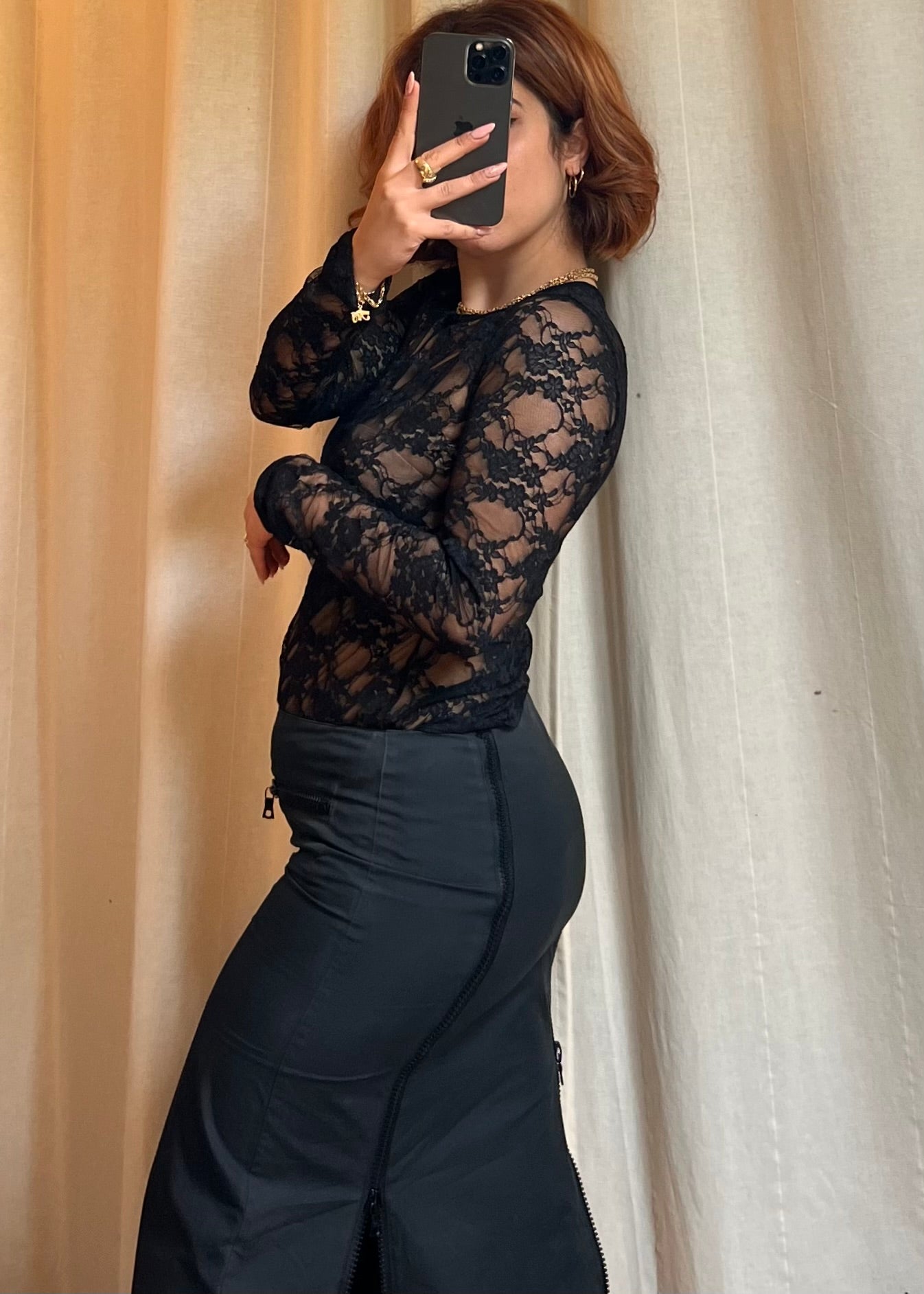 Miu Miu – Gonna Longuette Tecnica con Dettagli Zip (Vintage/Archivio)