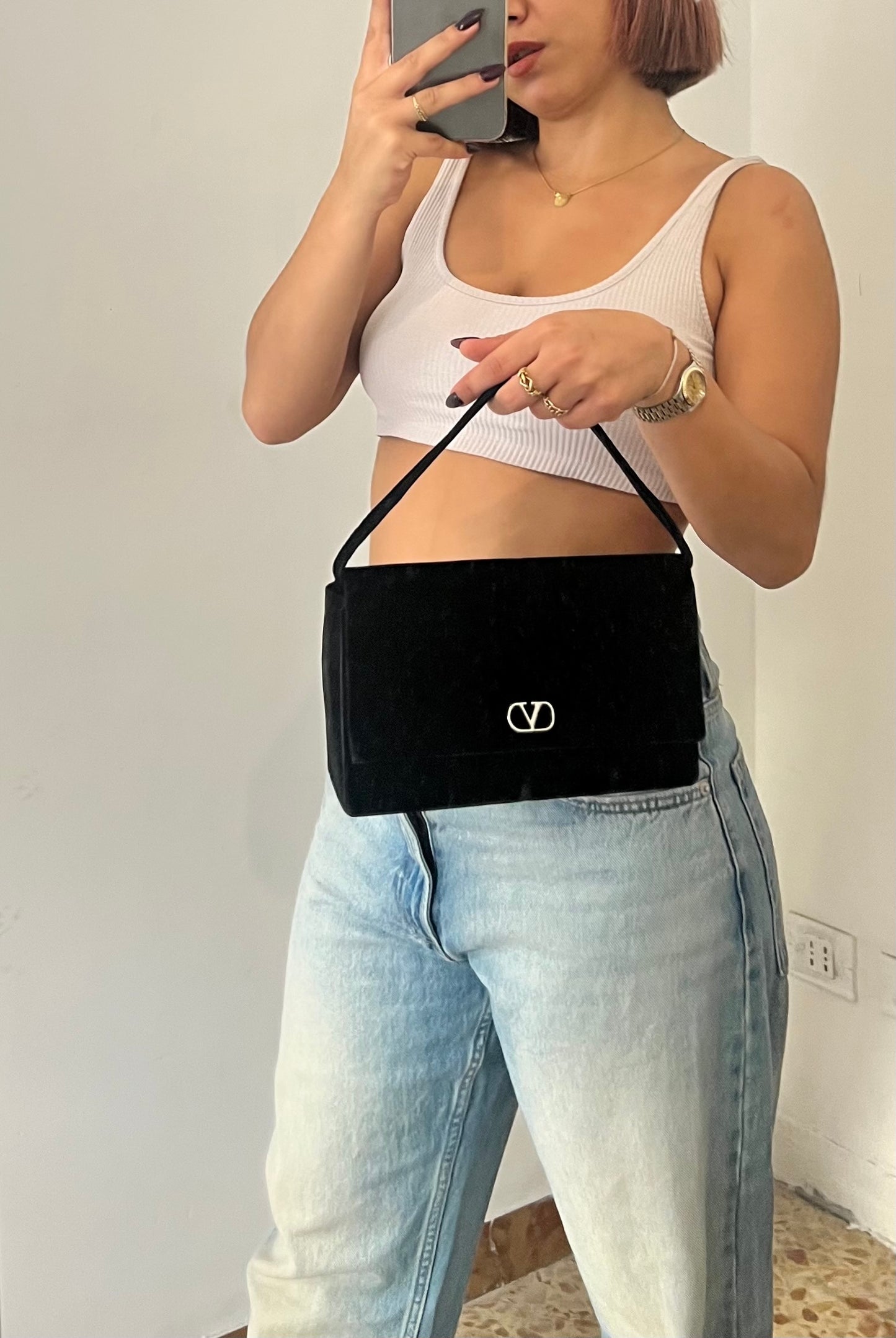 Borsa Valentino Garavani in velluto