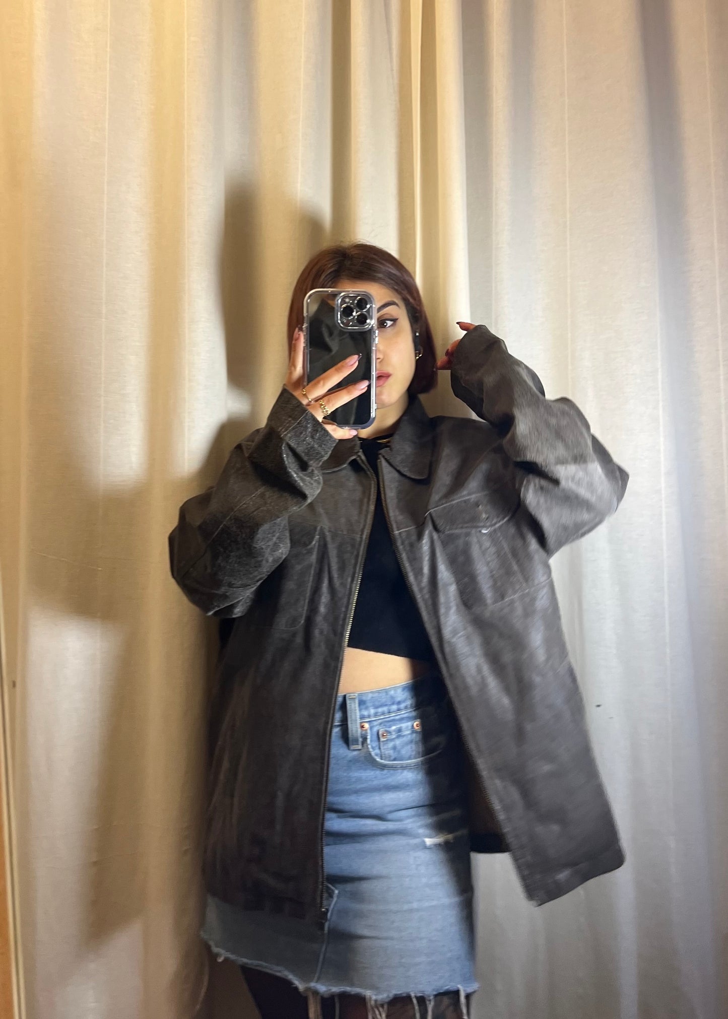 Giacca in pelle invecchiata