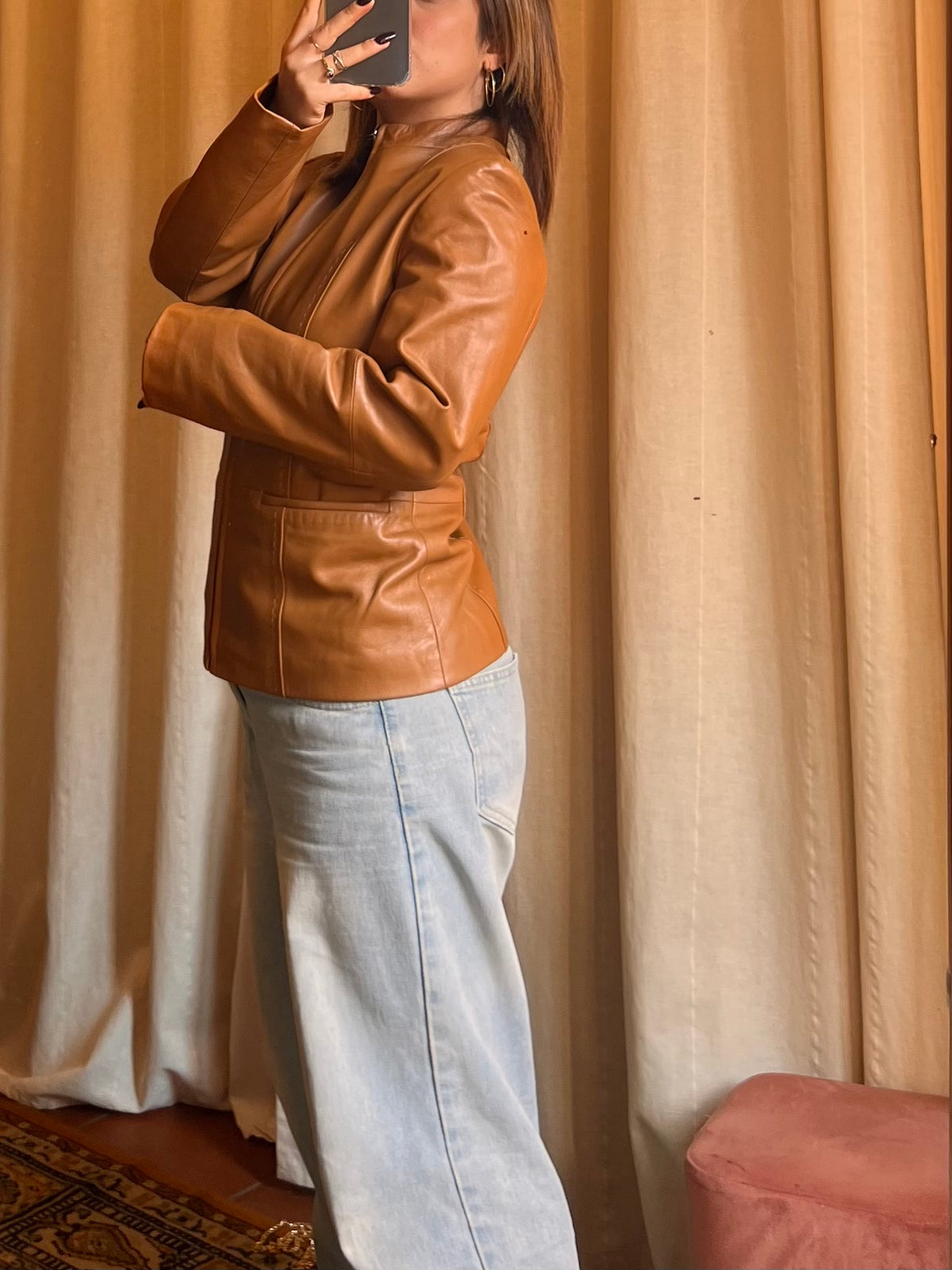 Giacca in Vera Pelle Nappa Cassani – Colore Cognac
