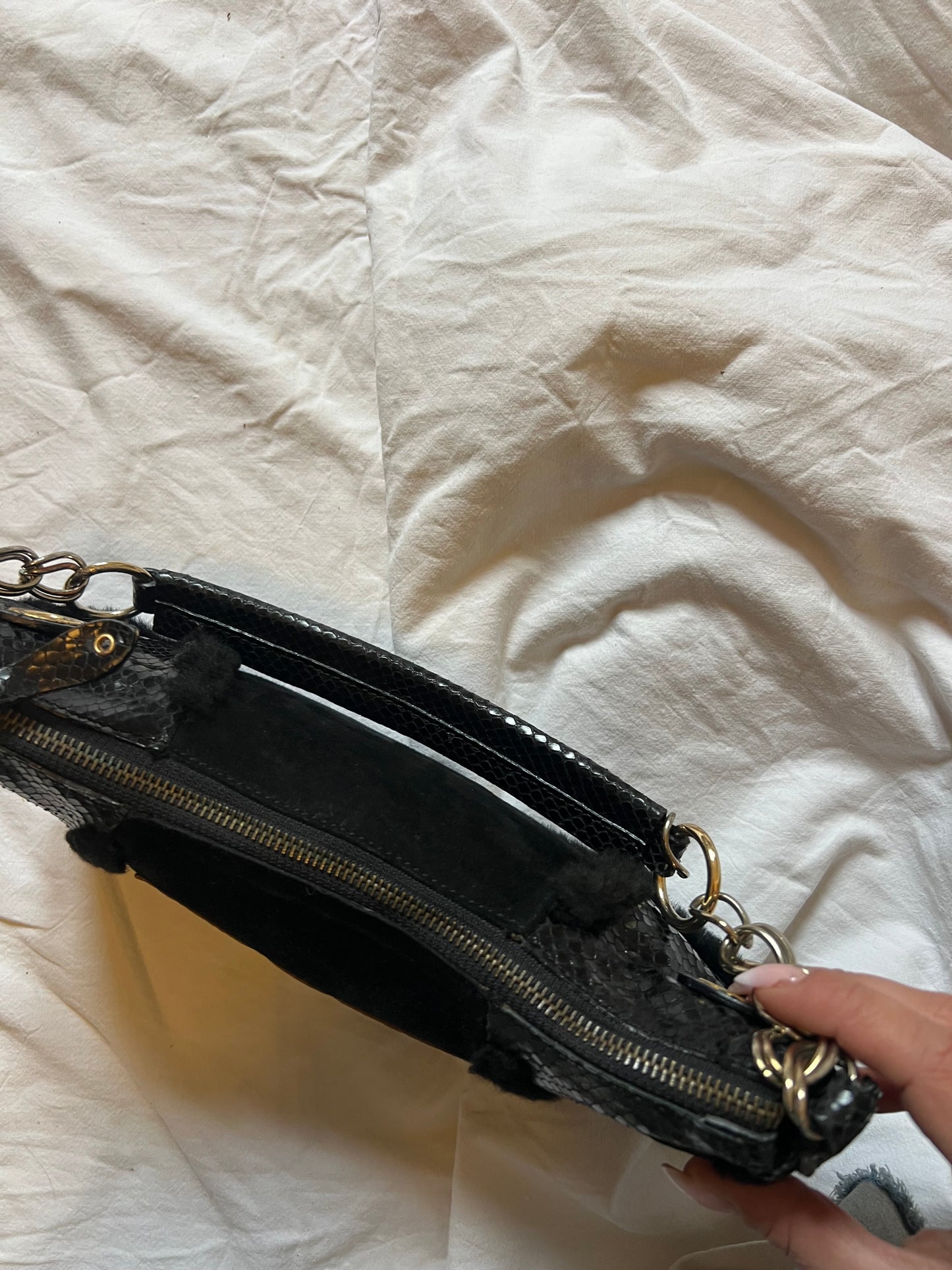 Borsa a spalla D&G Dolce & Gabbana Vintage - Mix Texture & Shearling