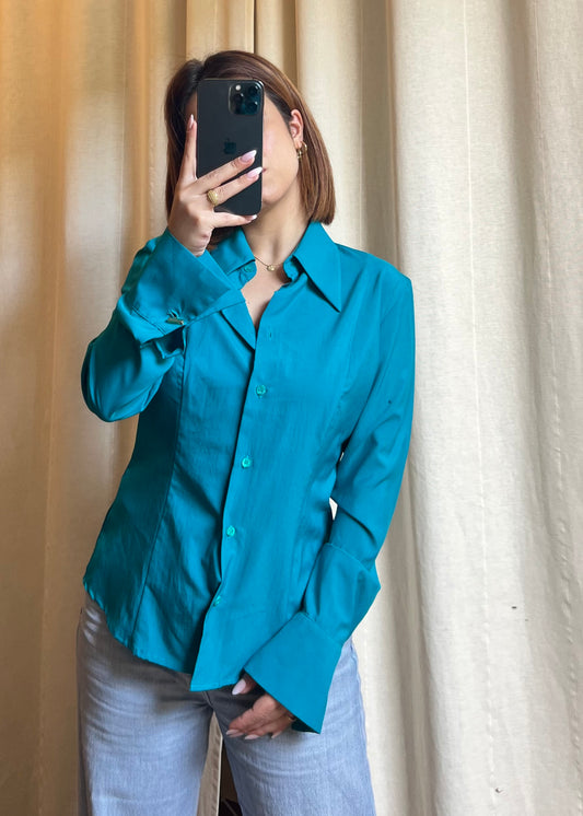 Camicia Vintage Fendi Jeans – Color Turchese Intenso