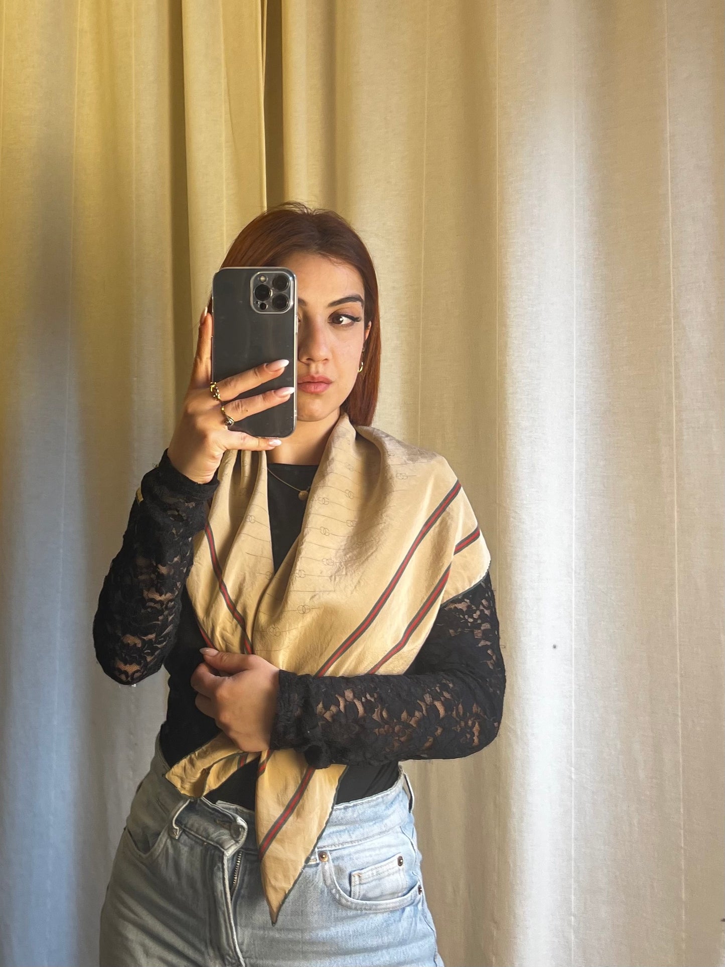 Foulard Gucci in Seta – Pattern Geometrico Iconico (80x80)