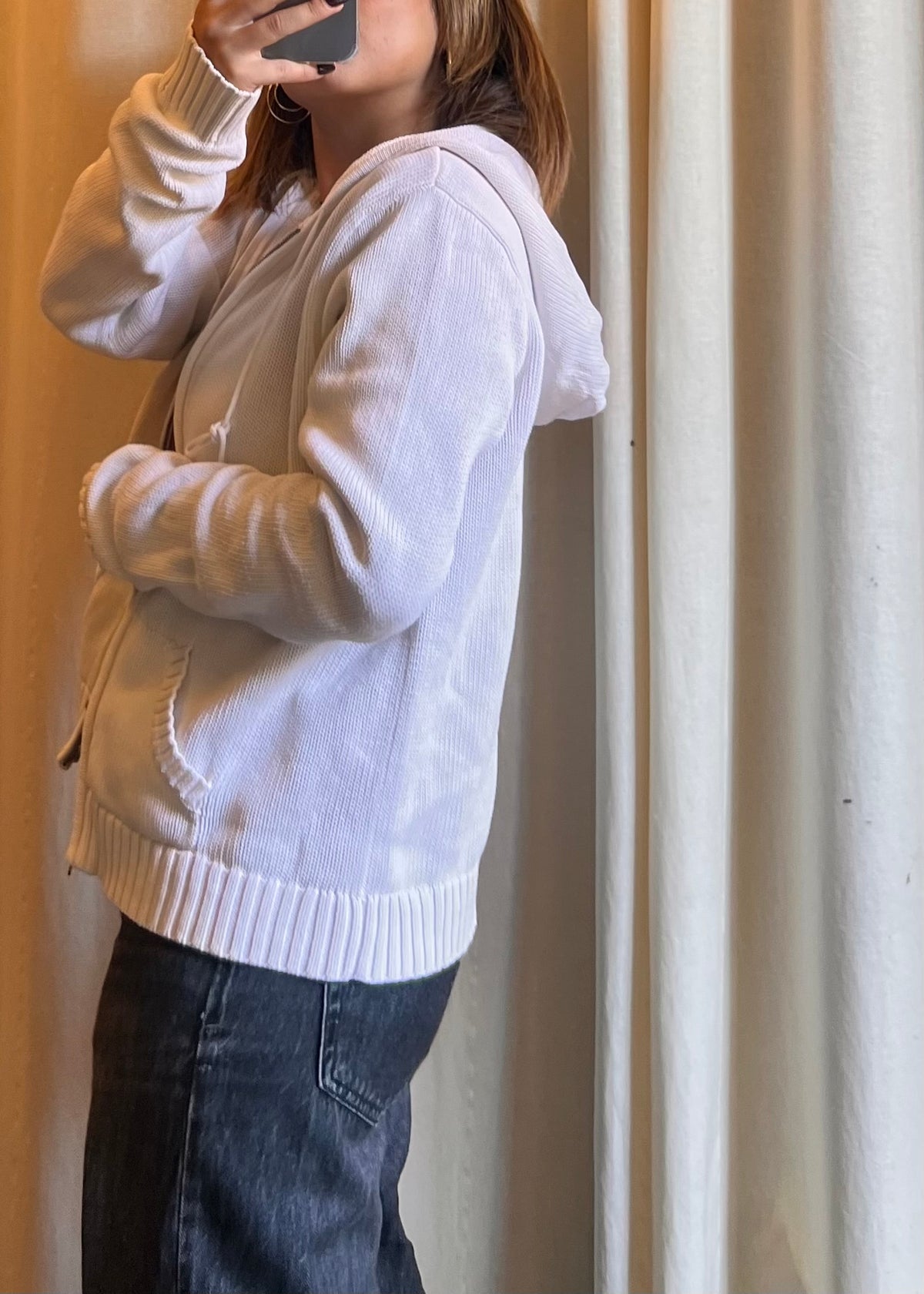 Felpa in maglia di cotone Ralph Lauren con cappuccio e zip – BIANCO (Tg. XL)