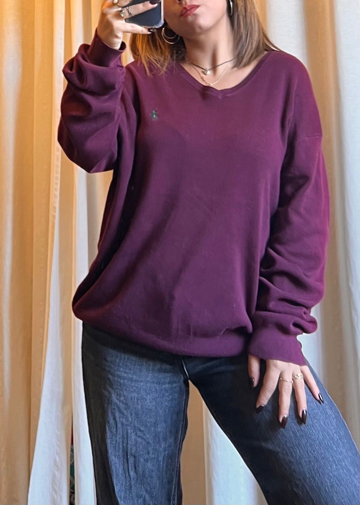 Maglione Ralph Lauren in Cotone Pima – Burgundy / Borgogna