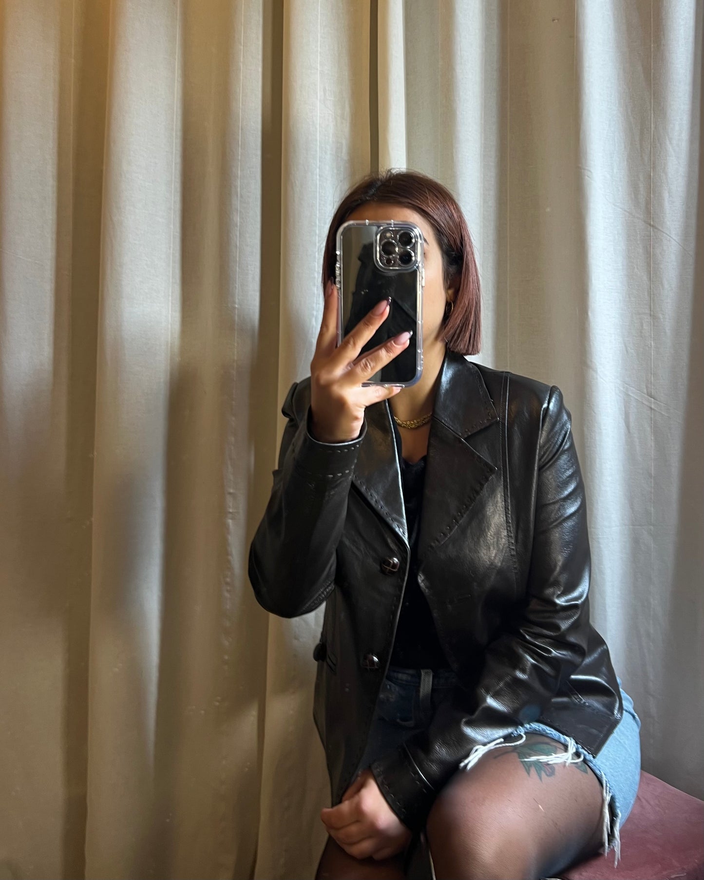 Blazer in vera pelle