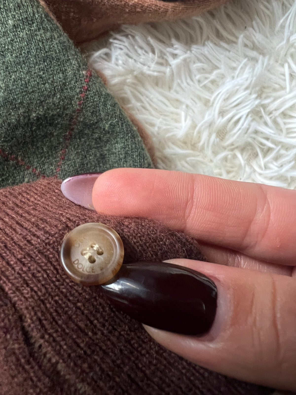 Cardigan D&G Dolce & Gabbana Vintage | Sfumato e Motivo a Rombi (Argyle)