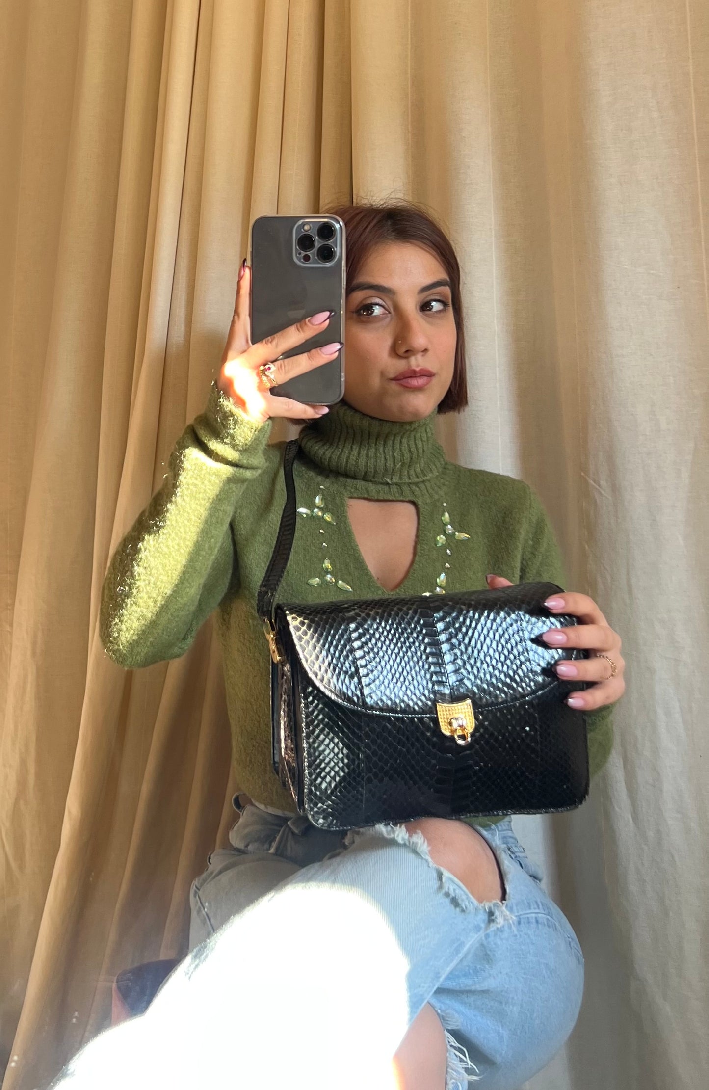 Borsa vintage in pitone