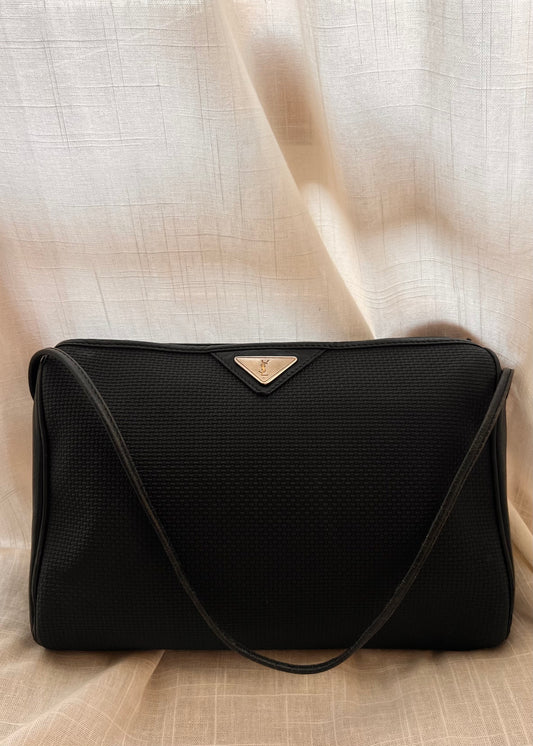 Borsa a spalla Yves Saint Laurent Vintage - Tessuto Testurizzato Nero