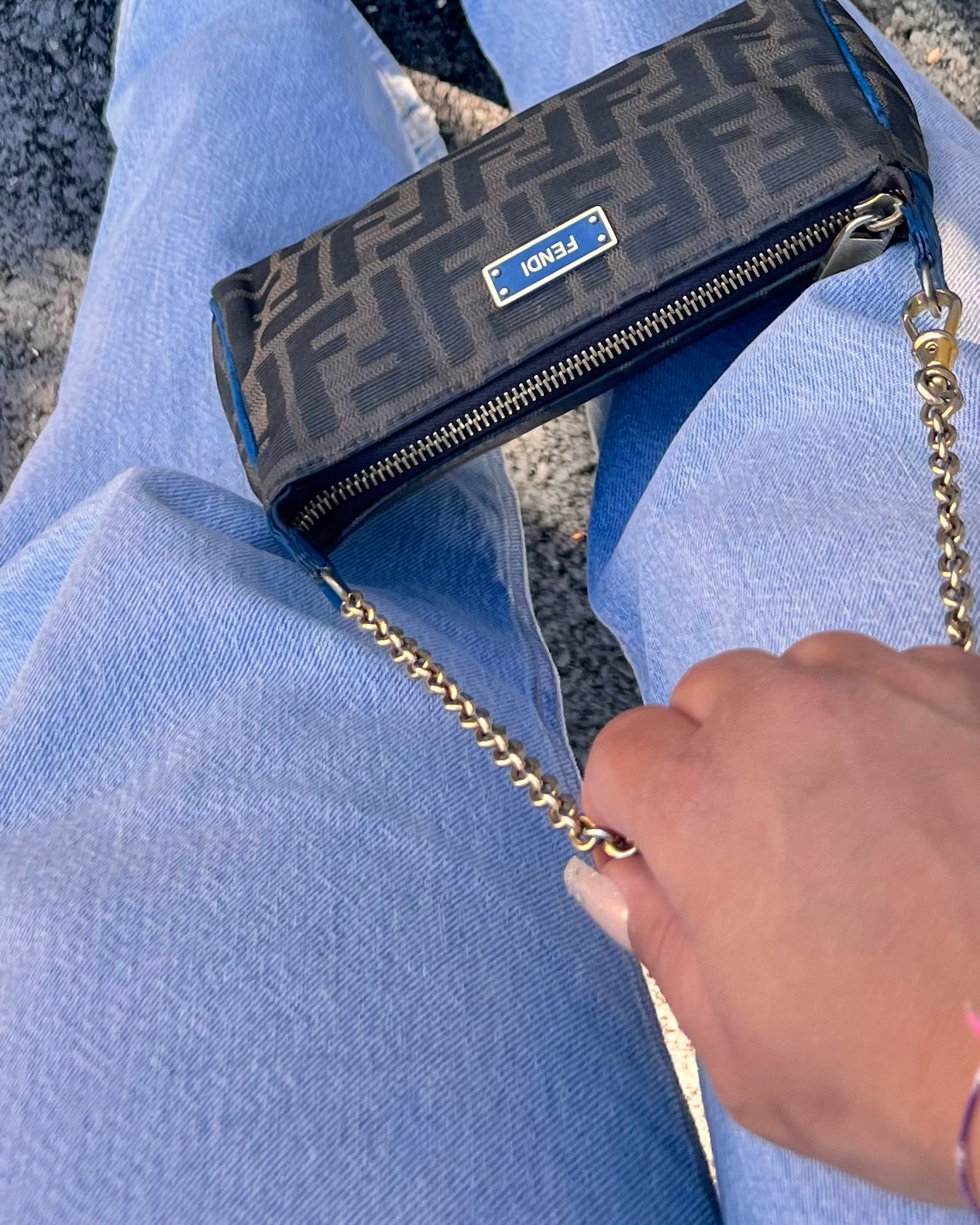 Pochette on Chain Fendi Zucca