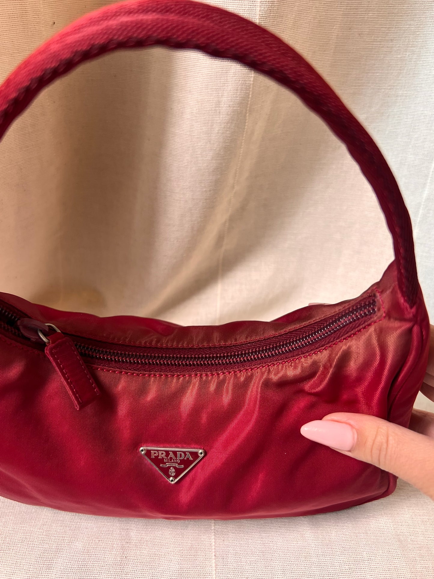 Prada  nylon Mini Bag - Rosso Iconico  leggi bio