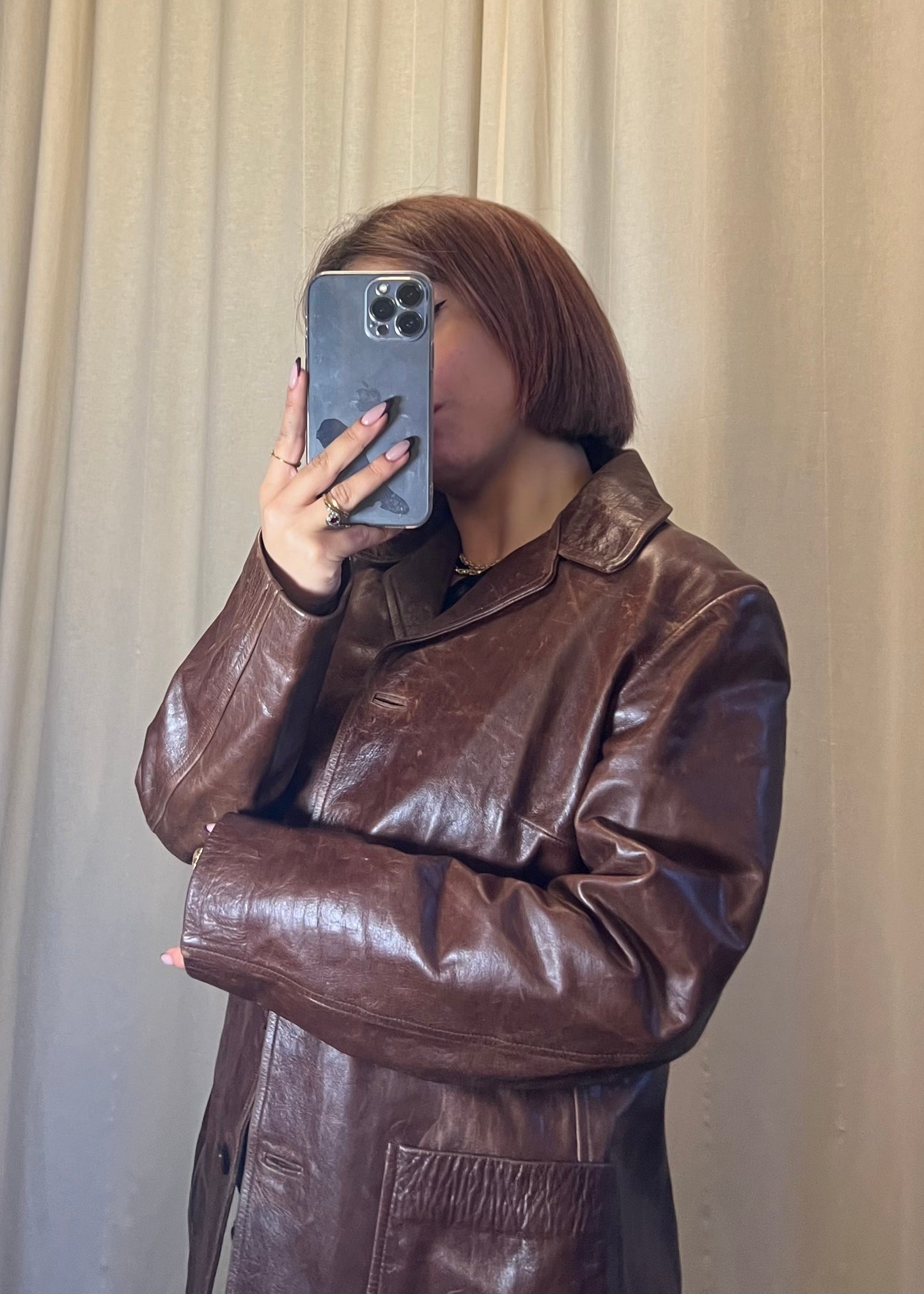 Blazer in pelle invecchiata