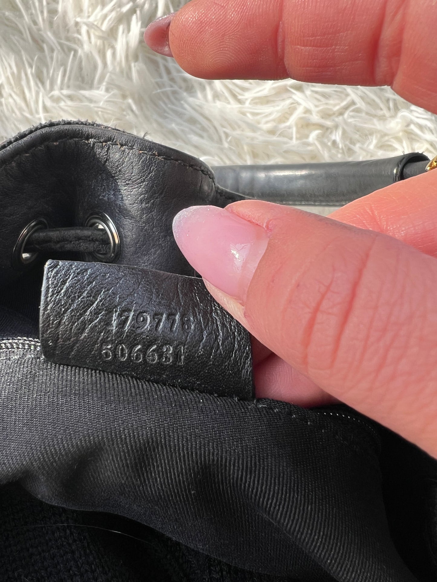 Secchiello gucci in monogram denim