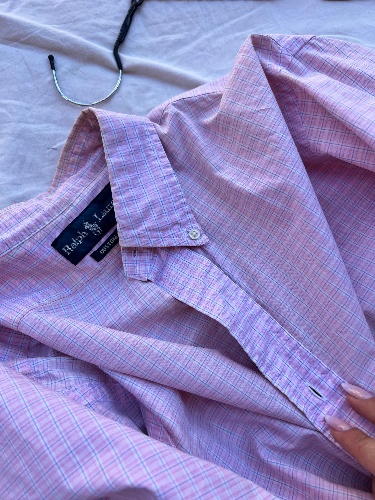 Camicia Ralph Lauren Custom Fit a quadretti rosa e azzurri – Ottimo stato