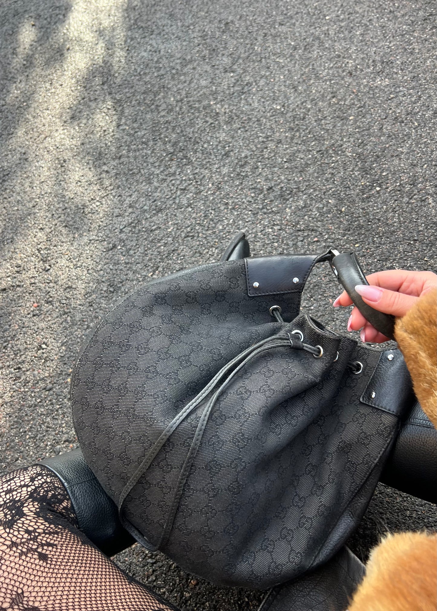 Secchiello gucci in monogram denim