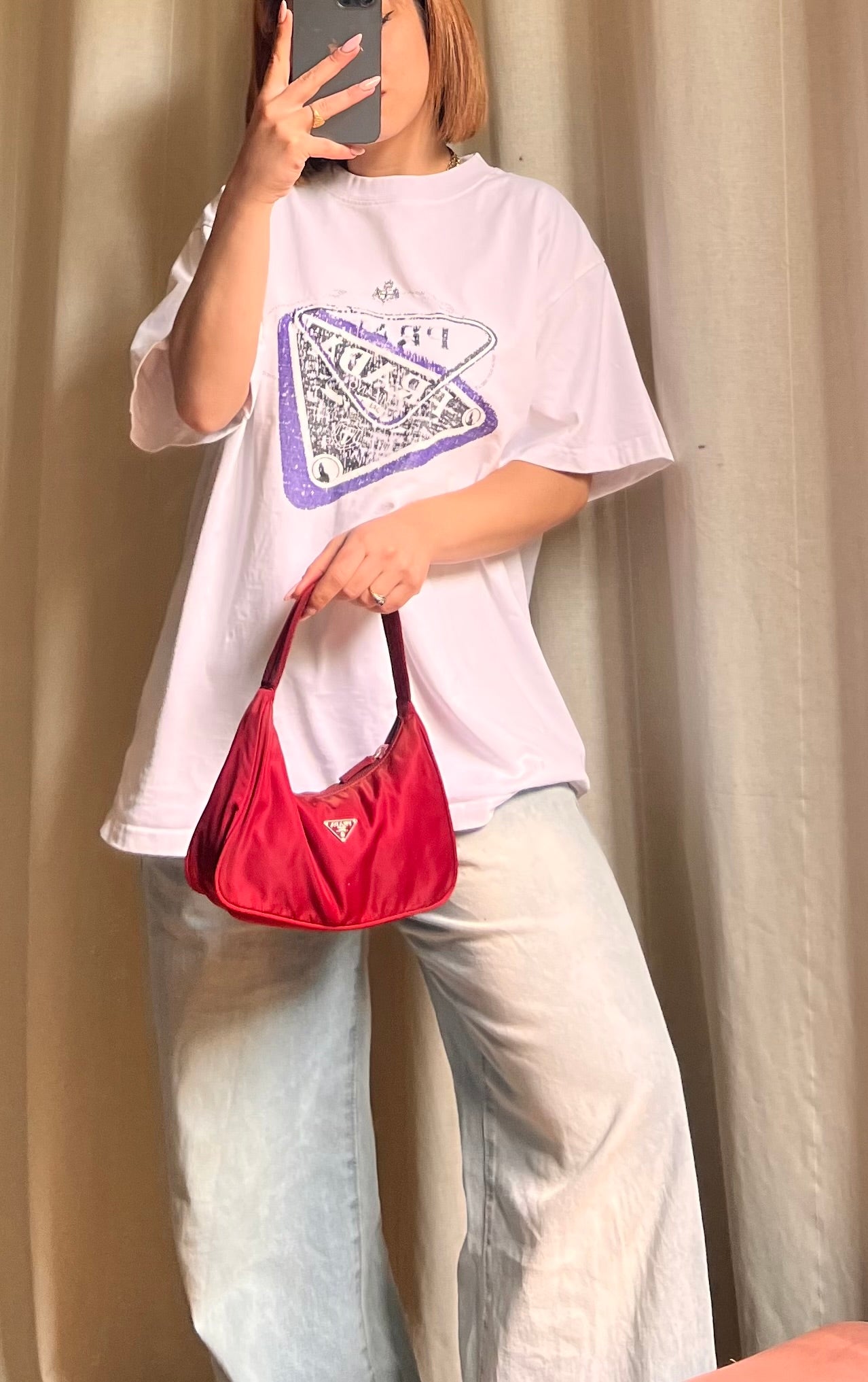 Prada  nylon Mini Bag - Rosso Iconico  leggi bio