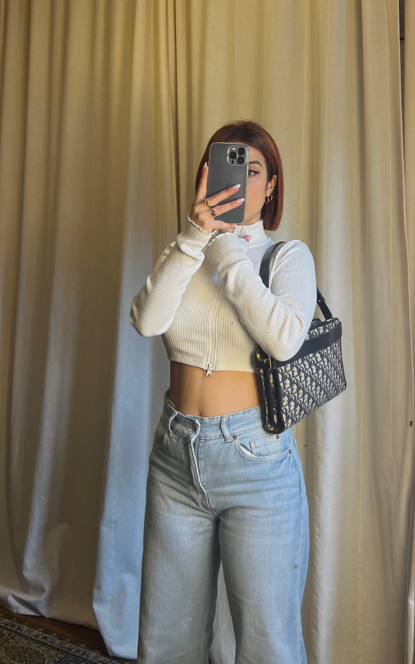 Christian Dior – Baguette Vintage 3-in-1 in Tela Oblique Blu Navy