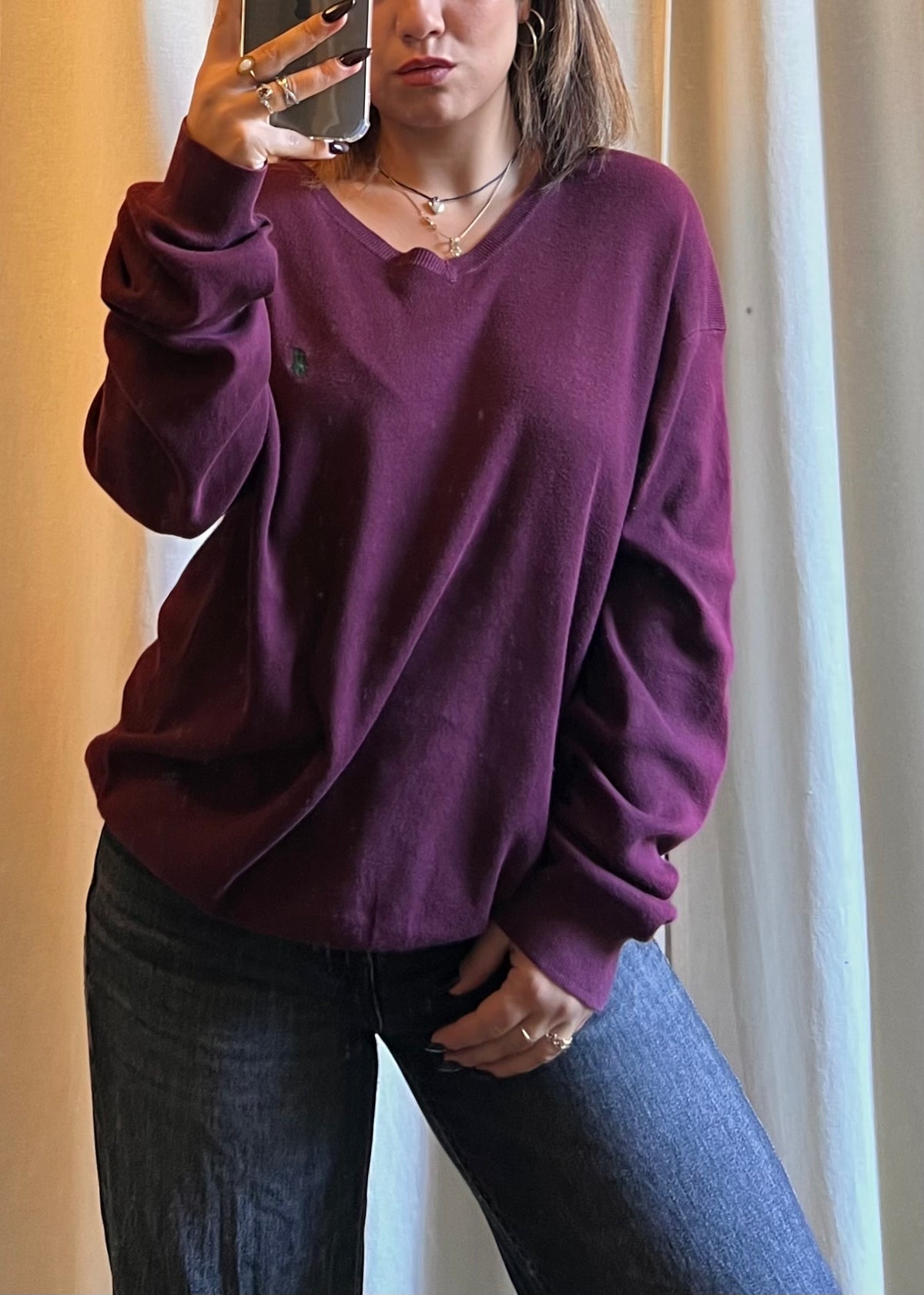 Maglione Ralph Lauren in Cotone Pima – Burgundy / Borgogna