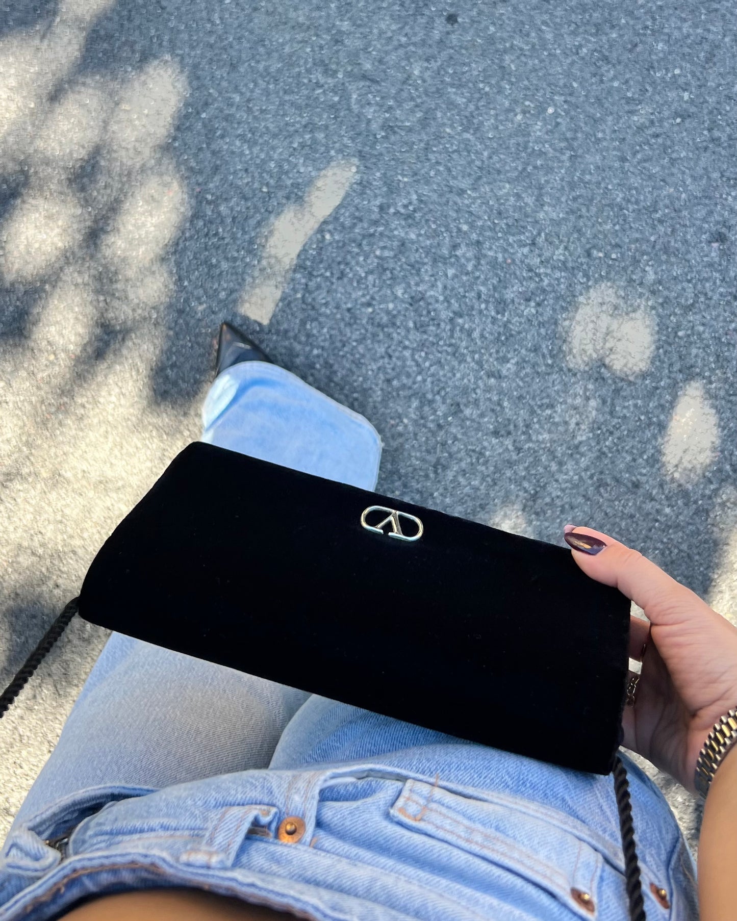 Borsa Valentino Garavani in velluto