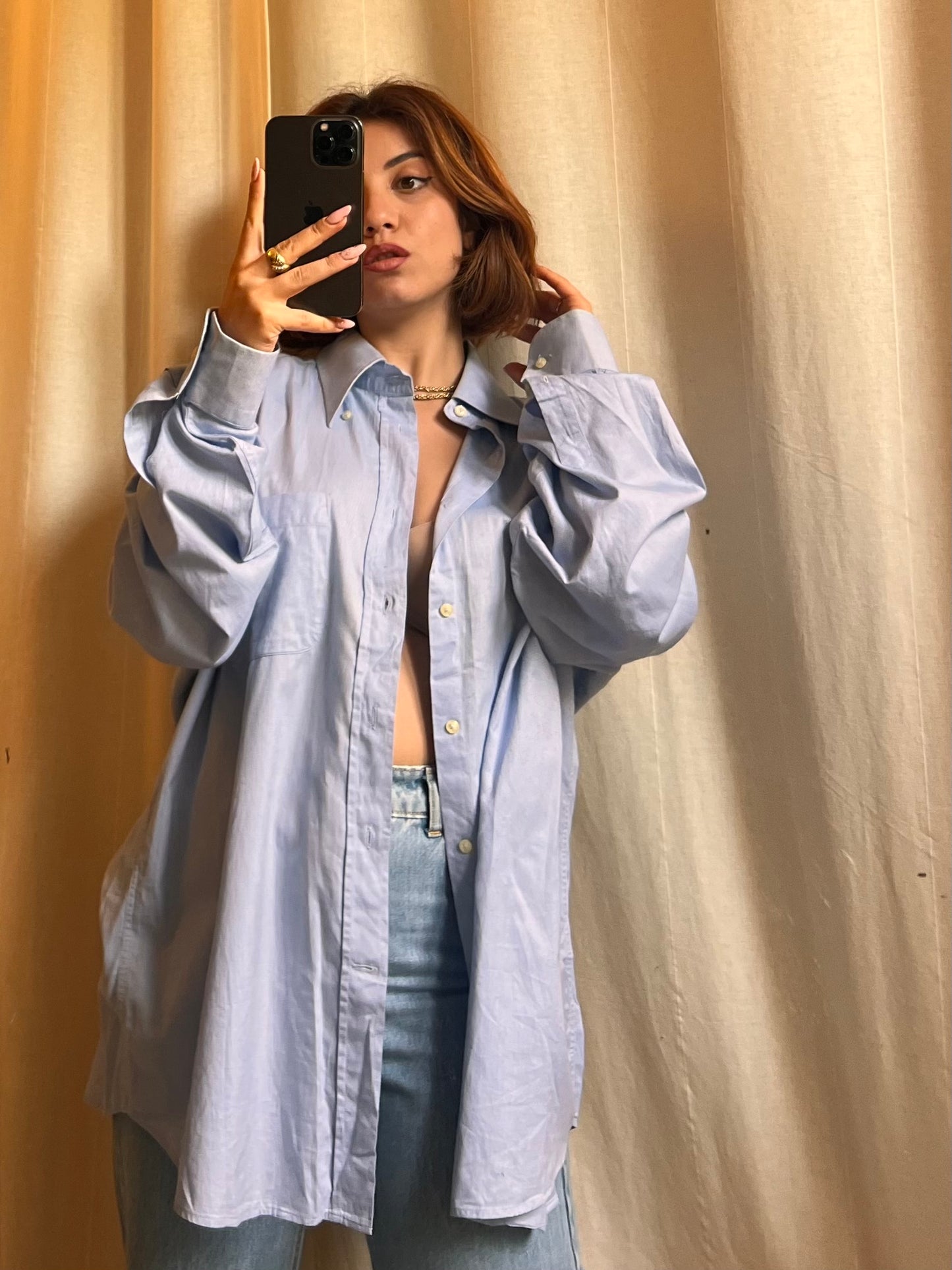 Camicia Valentino Roma – Azzurro Oxford – Taglia Oversize