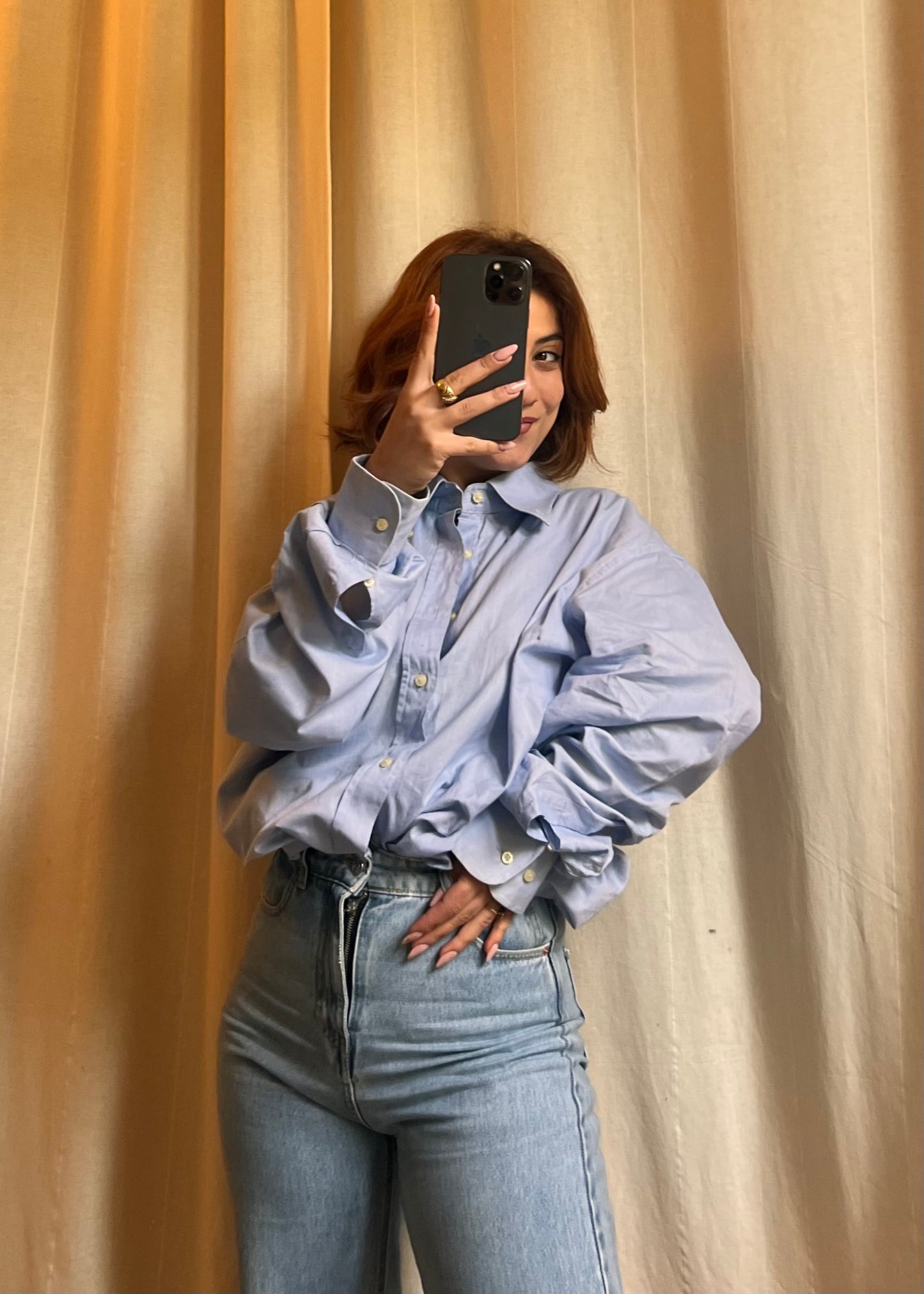 Camicia Valentino Roma – Azzurro Oxford – Taglia Oversize