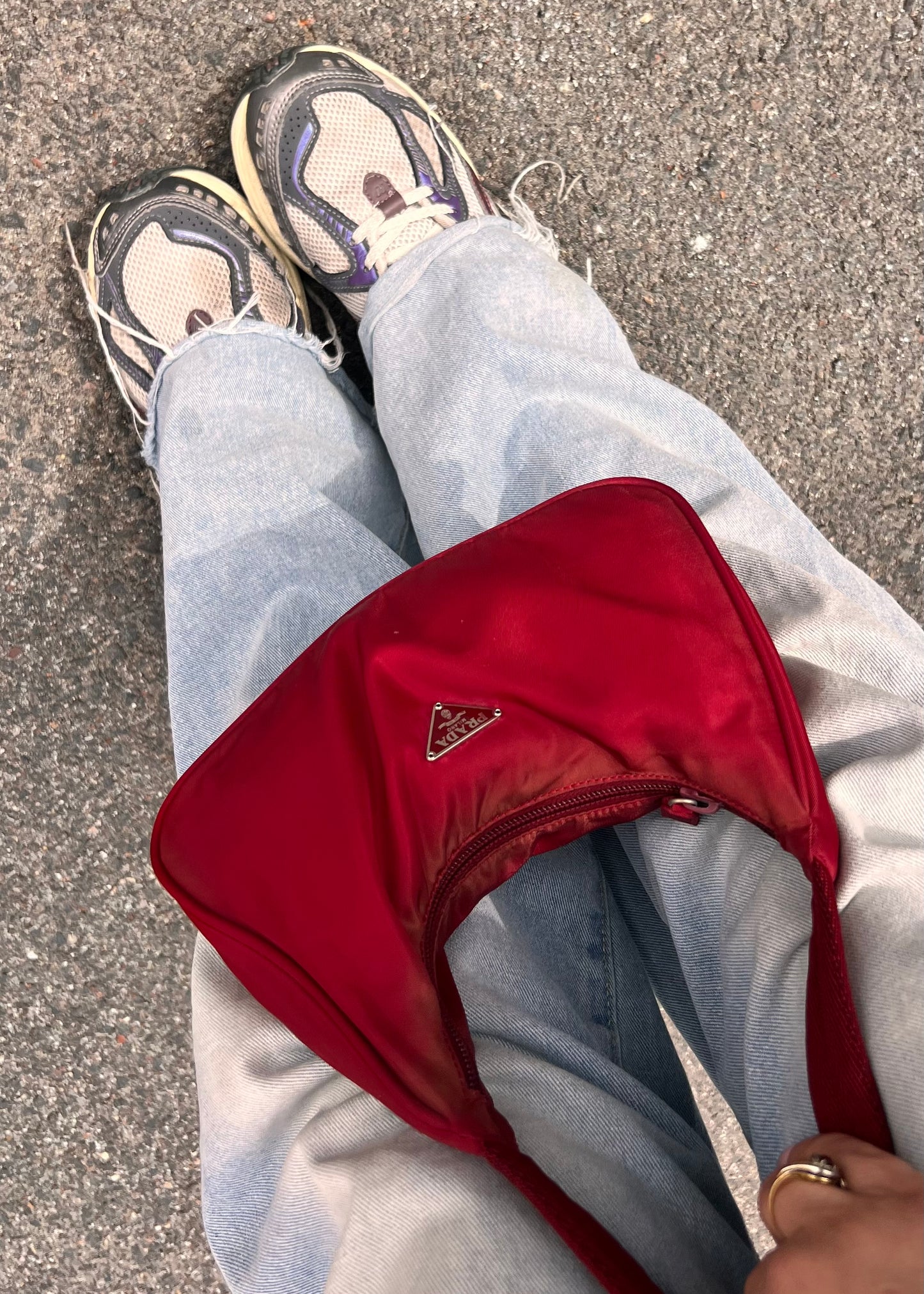 Prada  nylon Mini Bag - Rosso Iconico  leggi bio