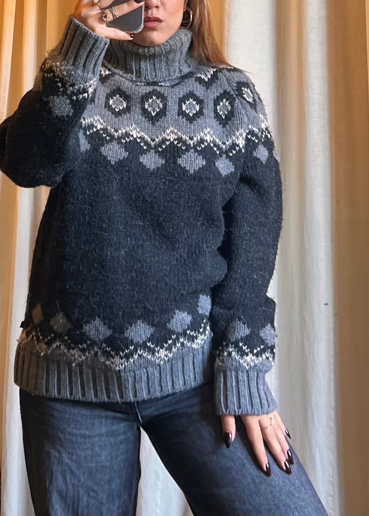Maglione Dolce & Gabbana D&G a Collo Alto - Motivo Jacquard / Nordico