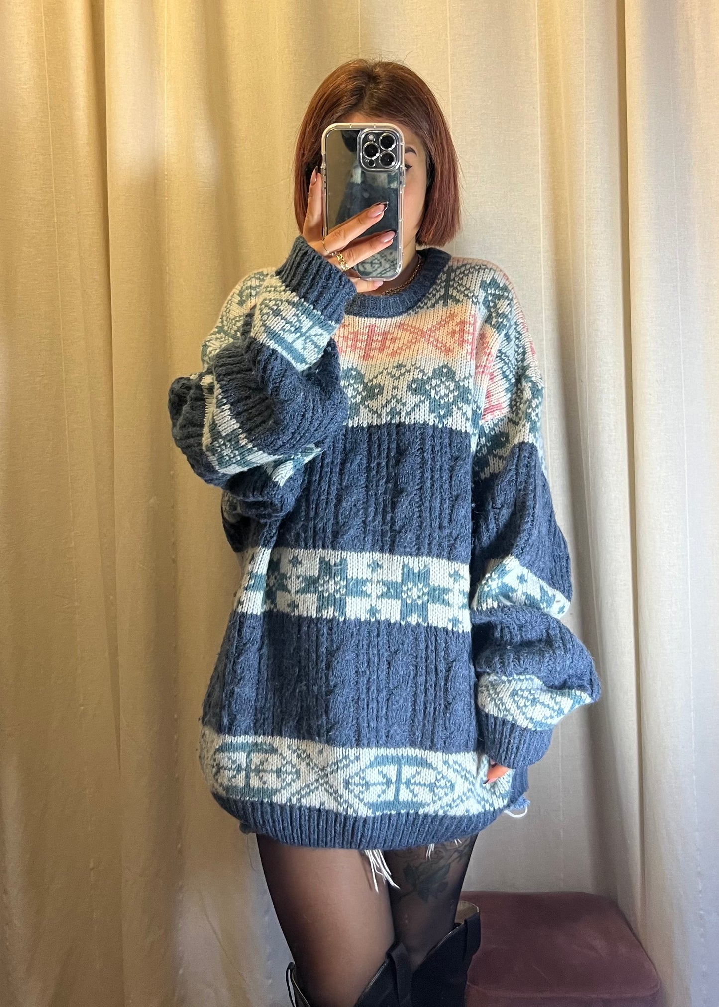 Maglione over in lana