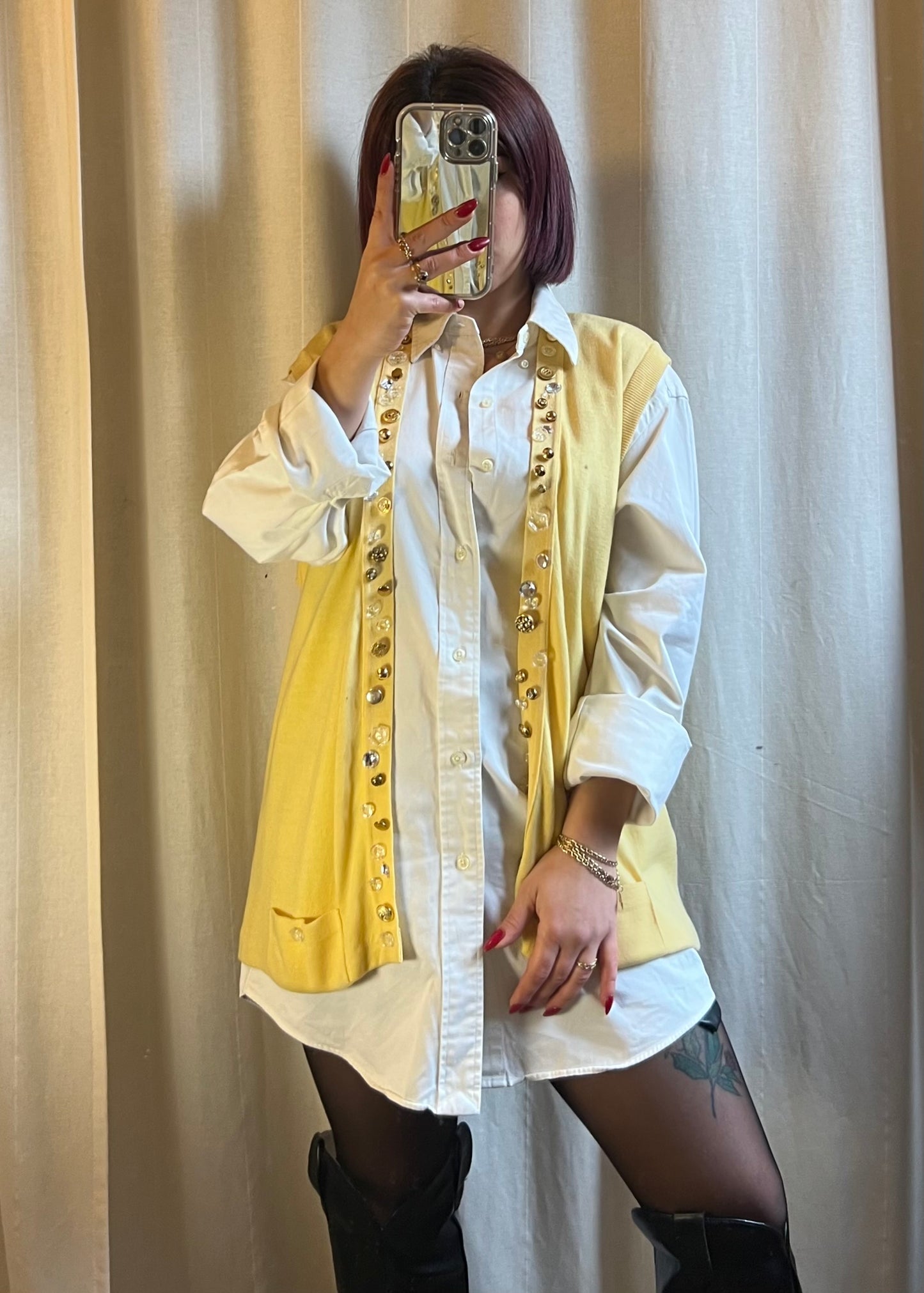 Gilet vintage in pura lana vergine