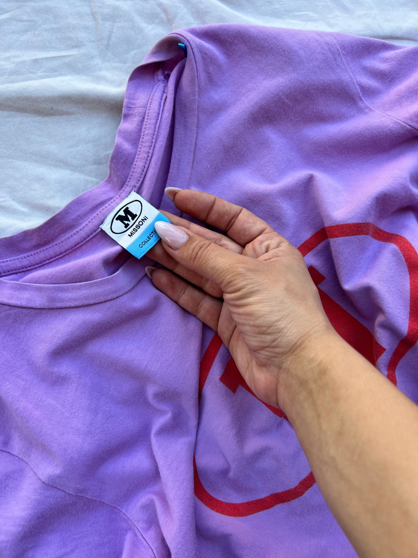 Maglietta Missoni - Lavanda con Logo Rosso