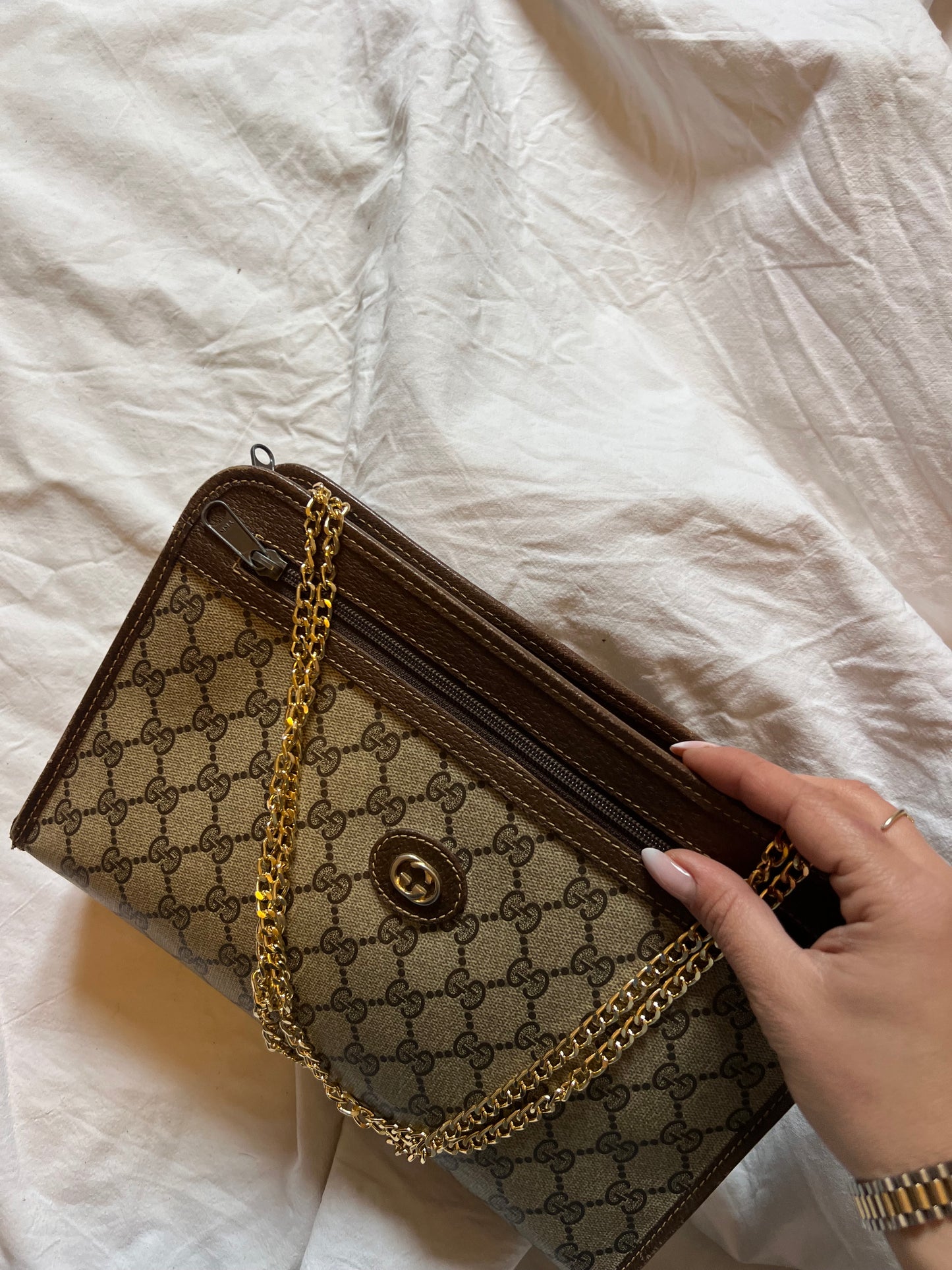 Clutch Gucci Vintage "Ophidia" in Tela Monogram GG - Anni '80