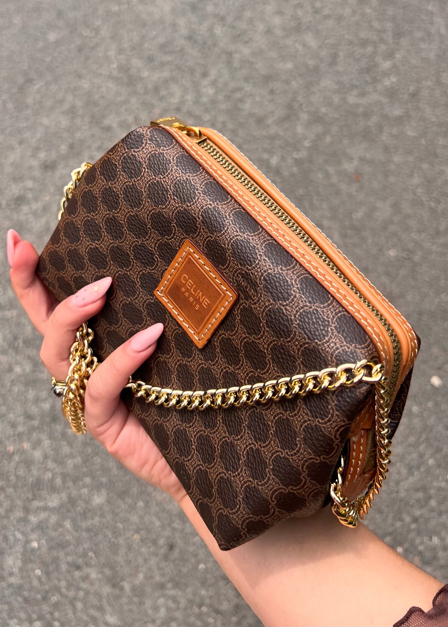 Borsa Celine Vintage Triomphe Macadam – 2-in-1 Pochette & Tracolla