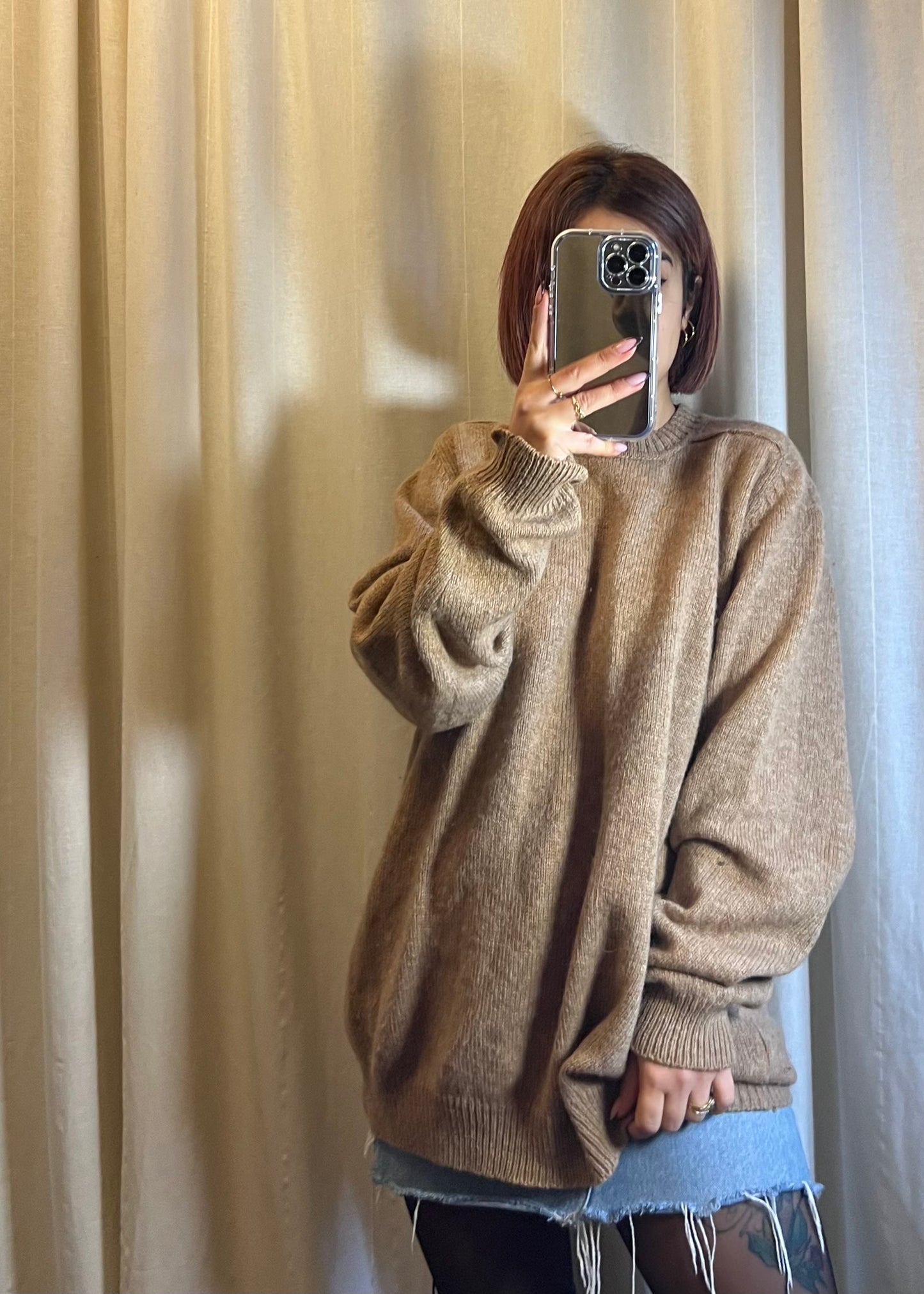 Maglione cozy in lana beige