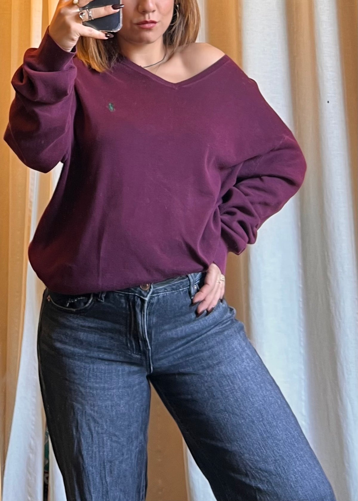 Maglione Ralph Lauren in Cotone Pima – Burgundy / Borgogna
