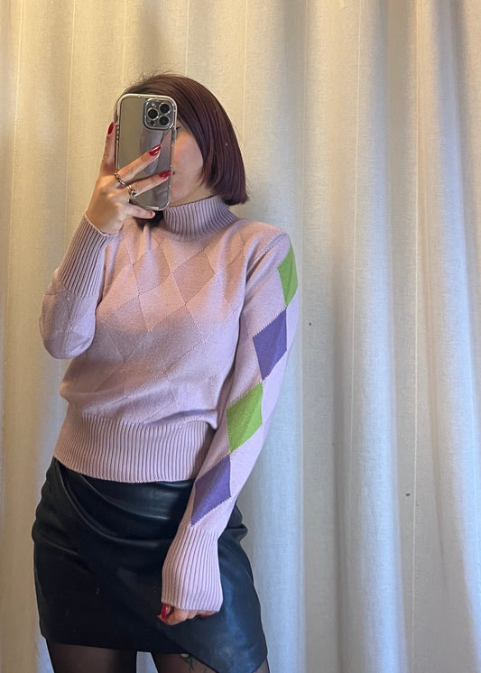 Maglione in lana vergine a rombi