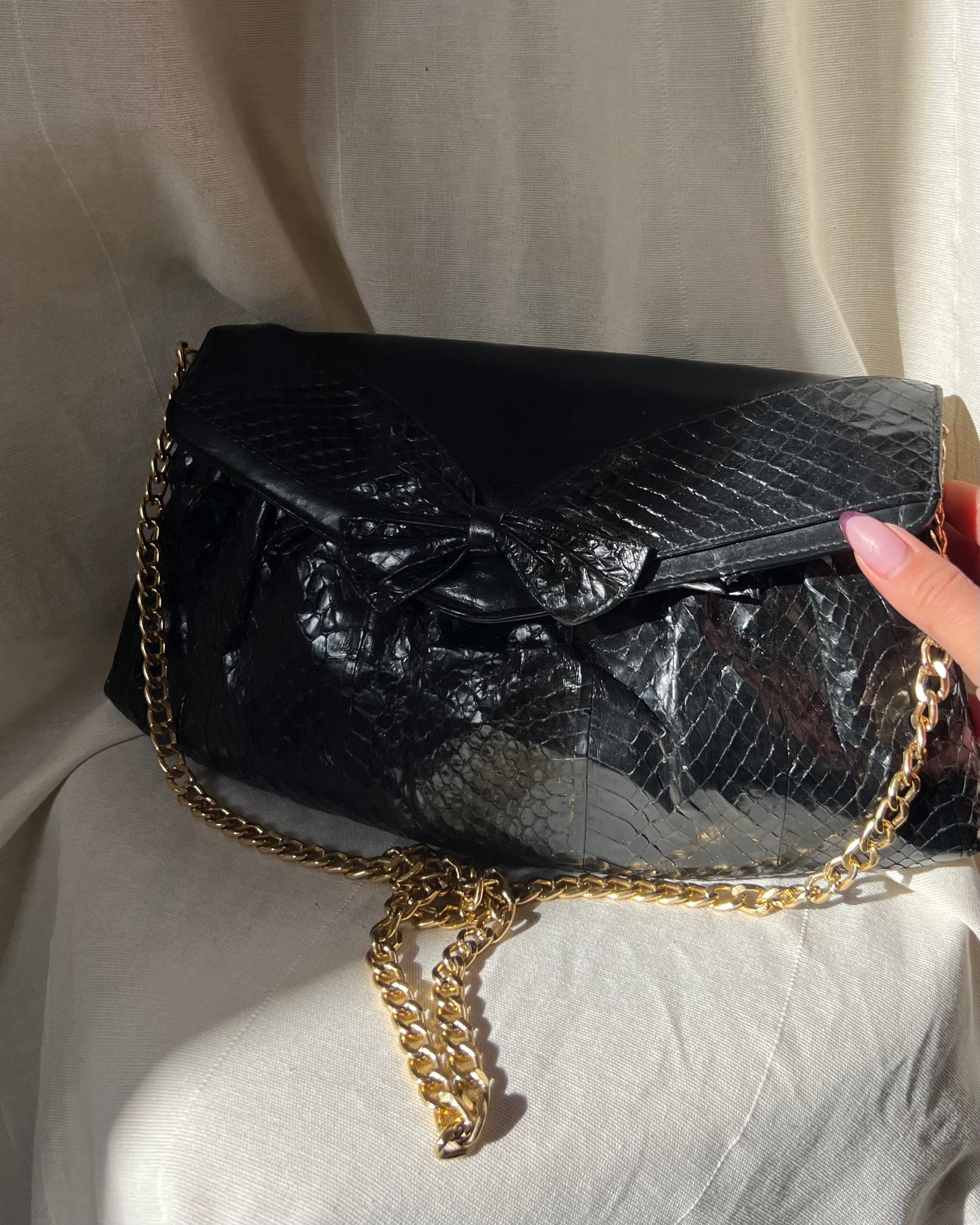 Borsa vintage in coccodrillo