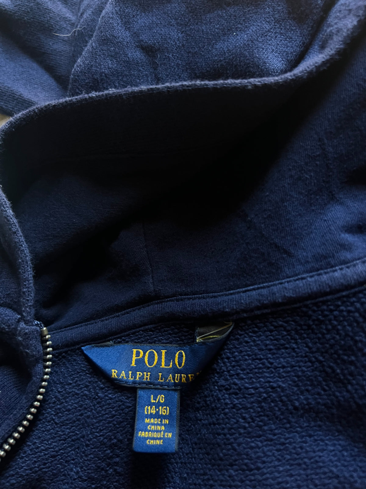 Felpa con Cappuccio Polo Ralph Lauren Blu Navy con Zip e Grafiche
