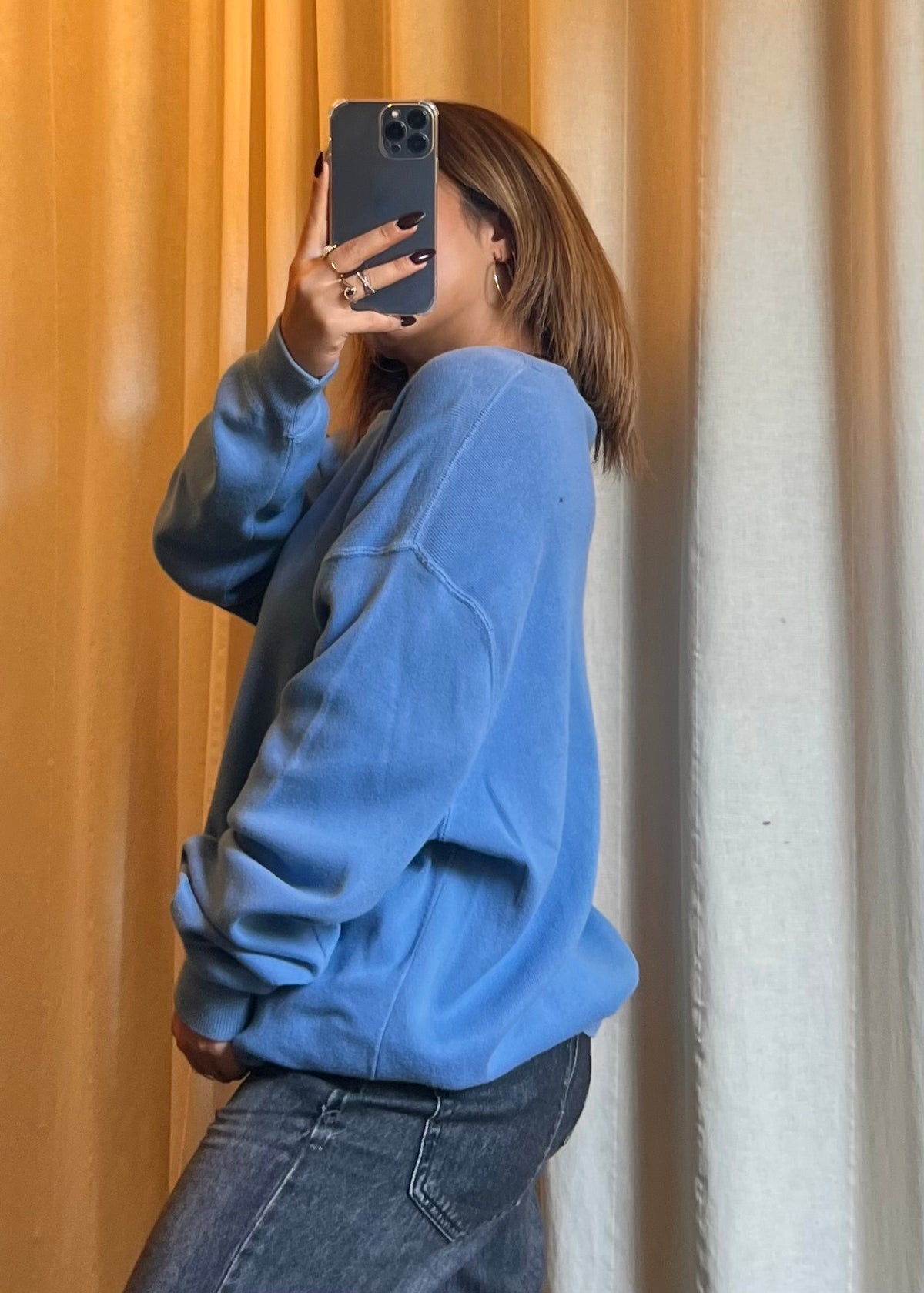 Felpa Vintage Polo Ralph Lauren – Azzurro Polvere – Taglia XL