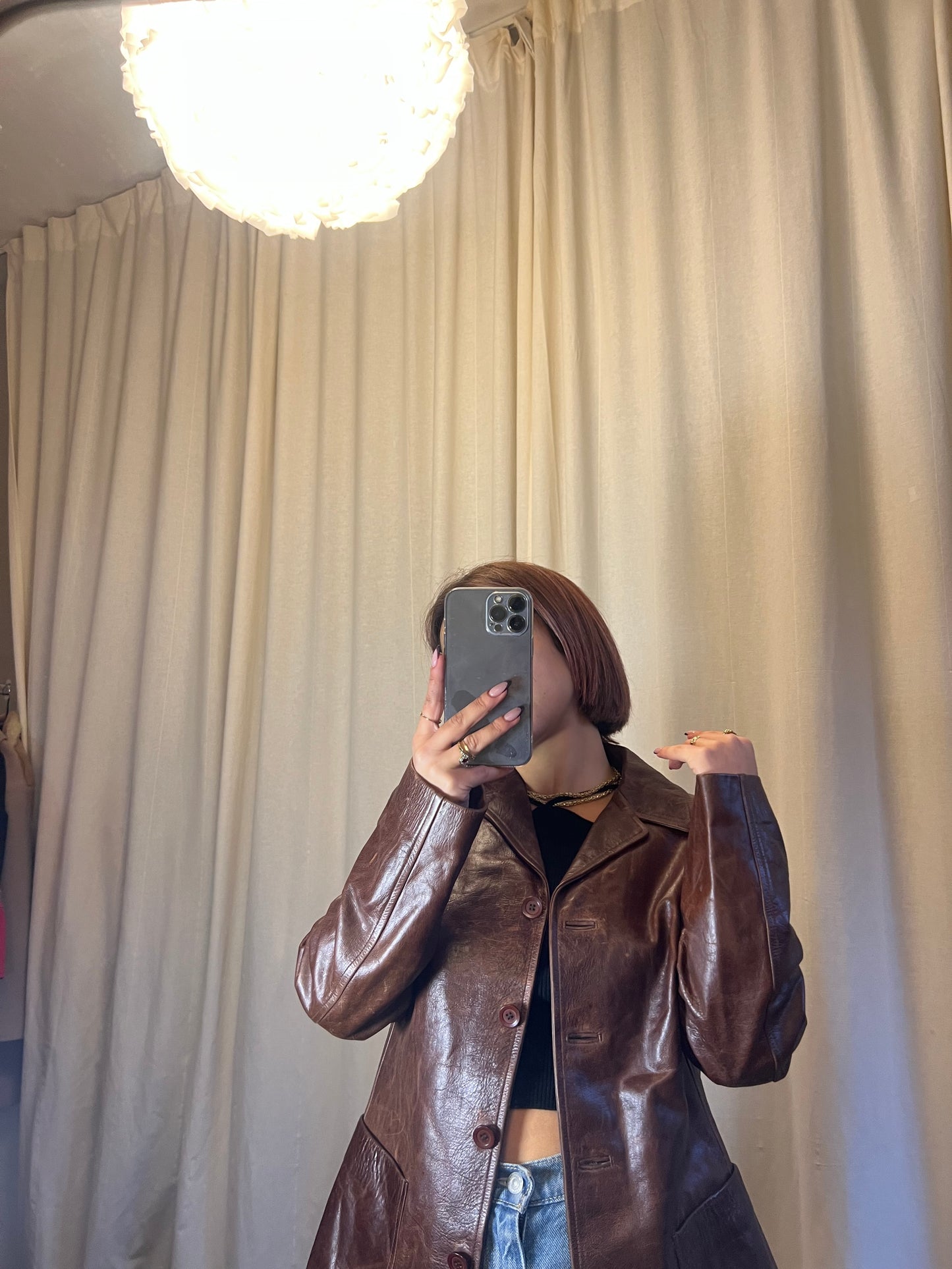 Blazer in pelle invecchiata