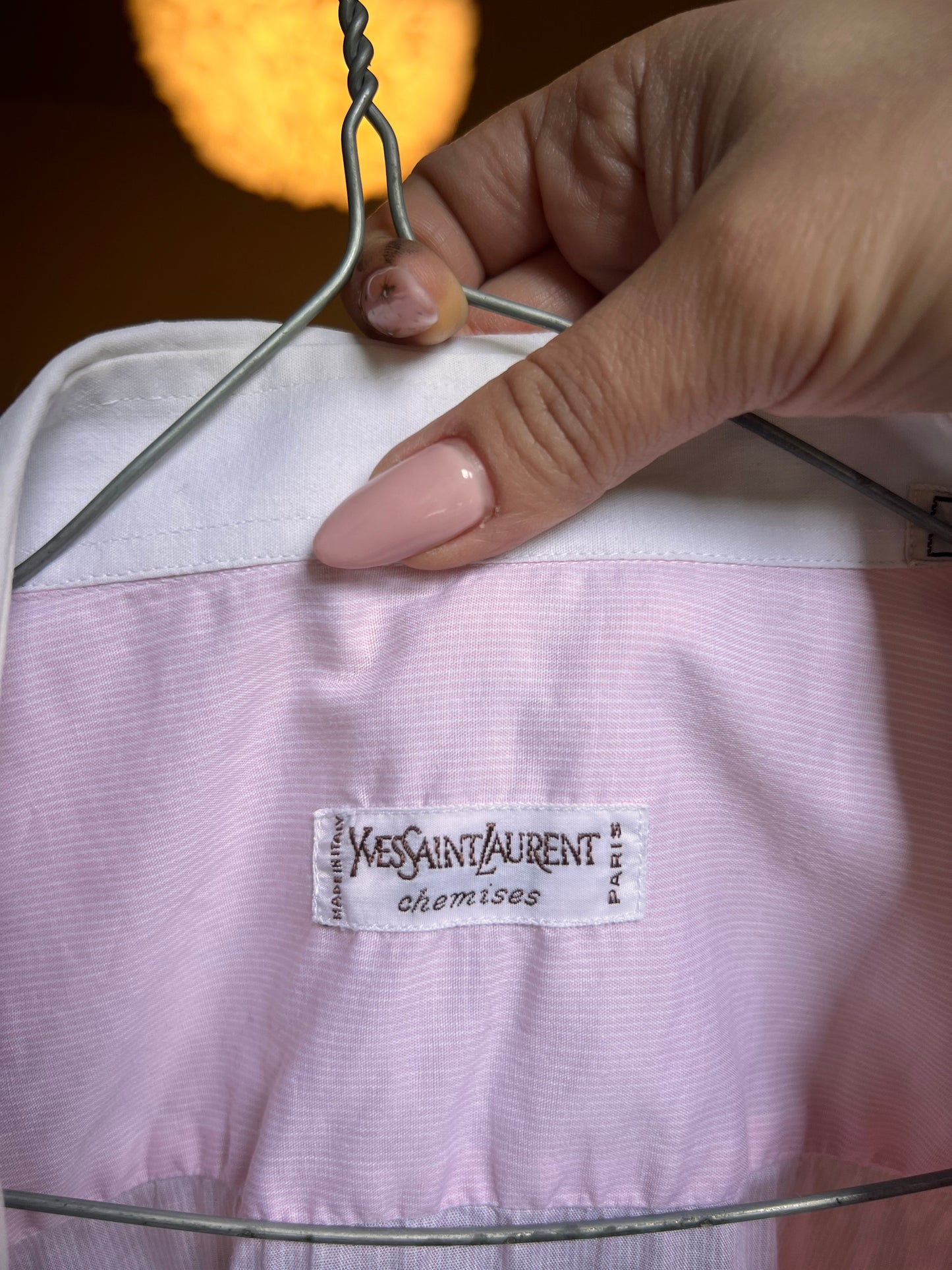 Camicia Vintage Yves Saint Laurent – Rosa a Righe Sottili