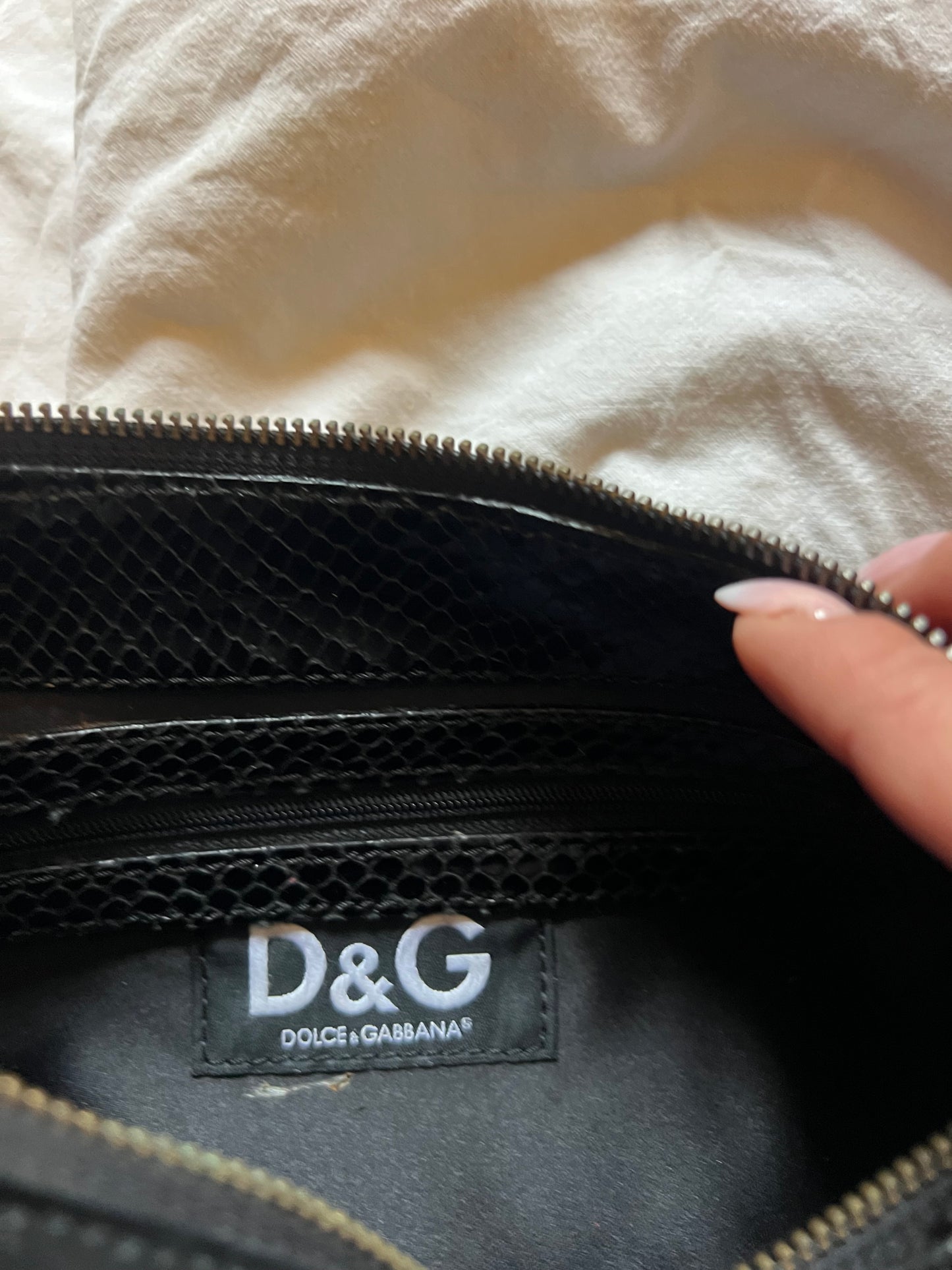 Borsa a spalla D&G Dolce & Gabbana Vintage - Mix Texture & Shearling