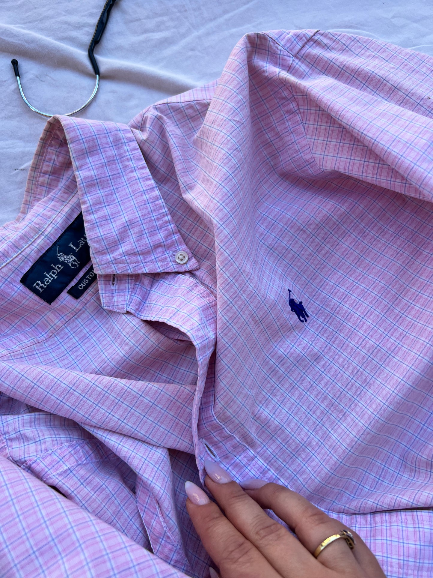 Camicia Ralph Lauren Custom Fit a quadretti rosa e azzurri – Ottimo stato