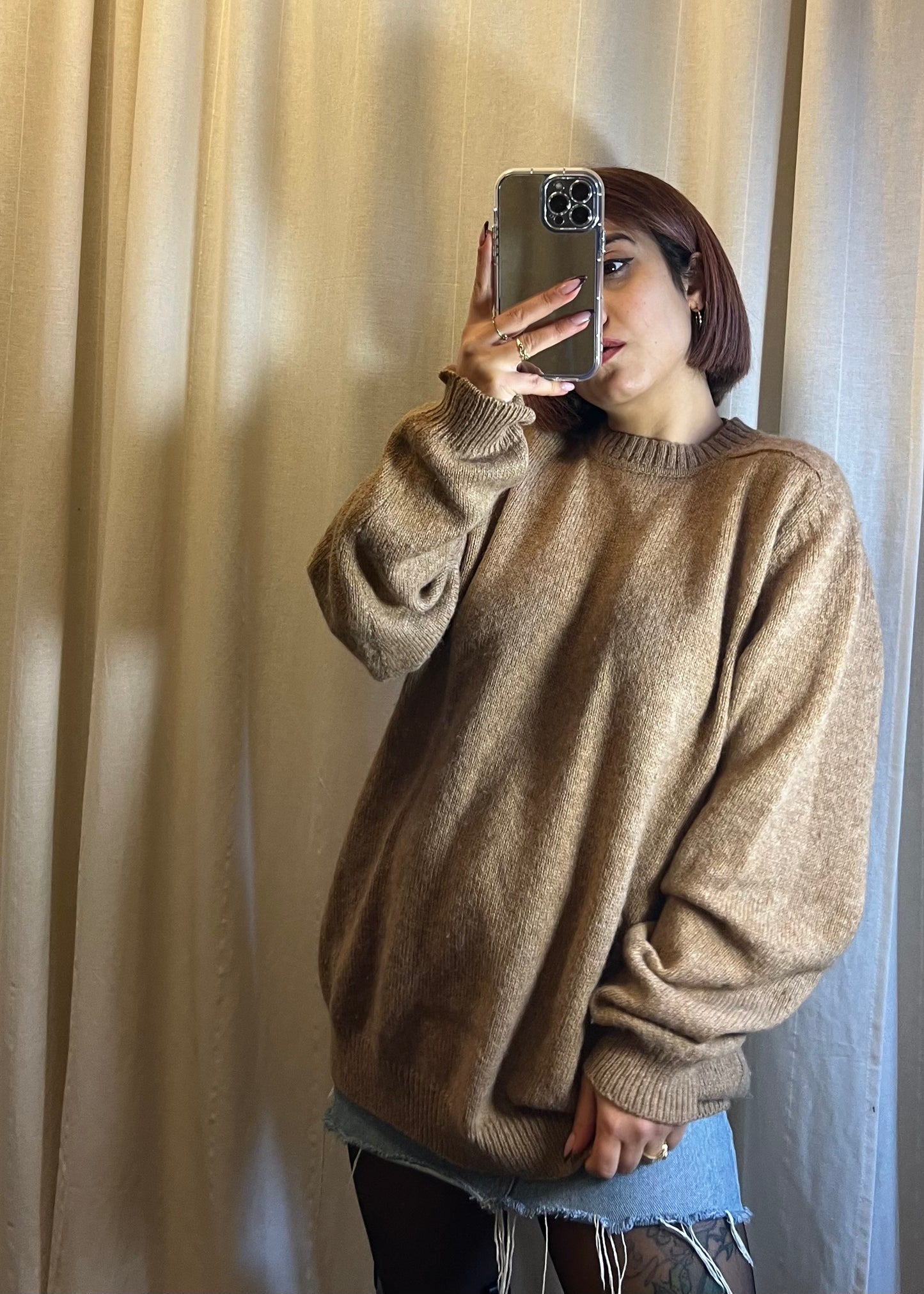 Maglione cozy in lana beige