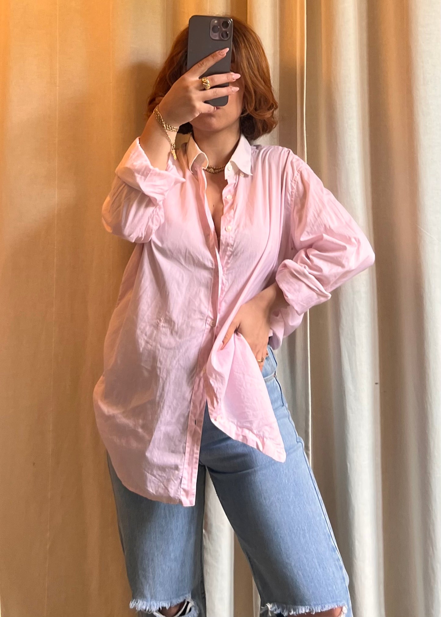 Camicia Vintage Yves Saint Laurent – Rosa a Righe Sottili
